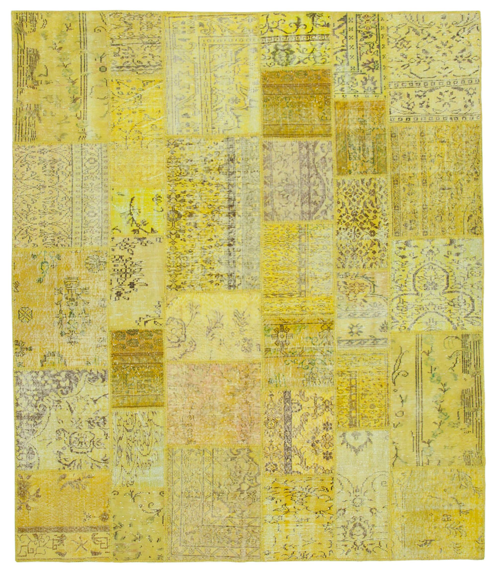 8 x 10 Yellow Patchwork Rug - 1404