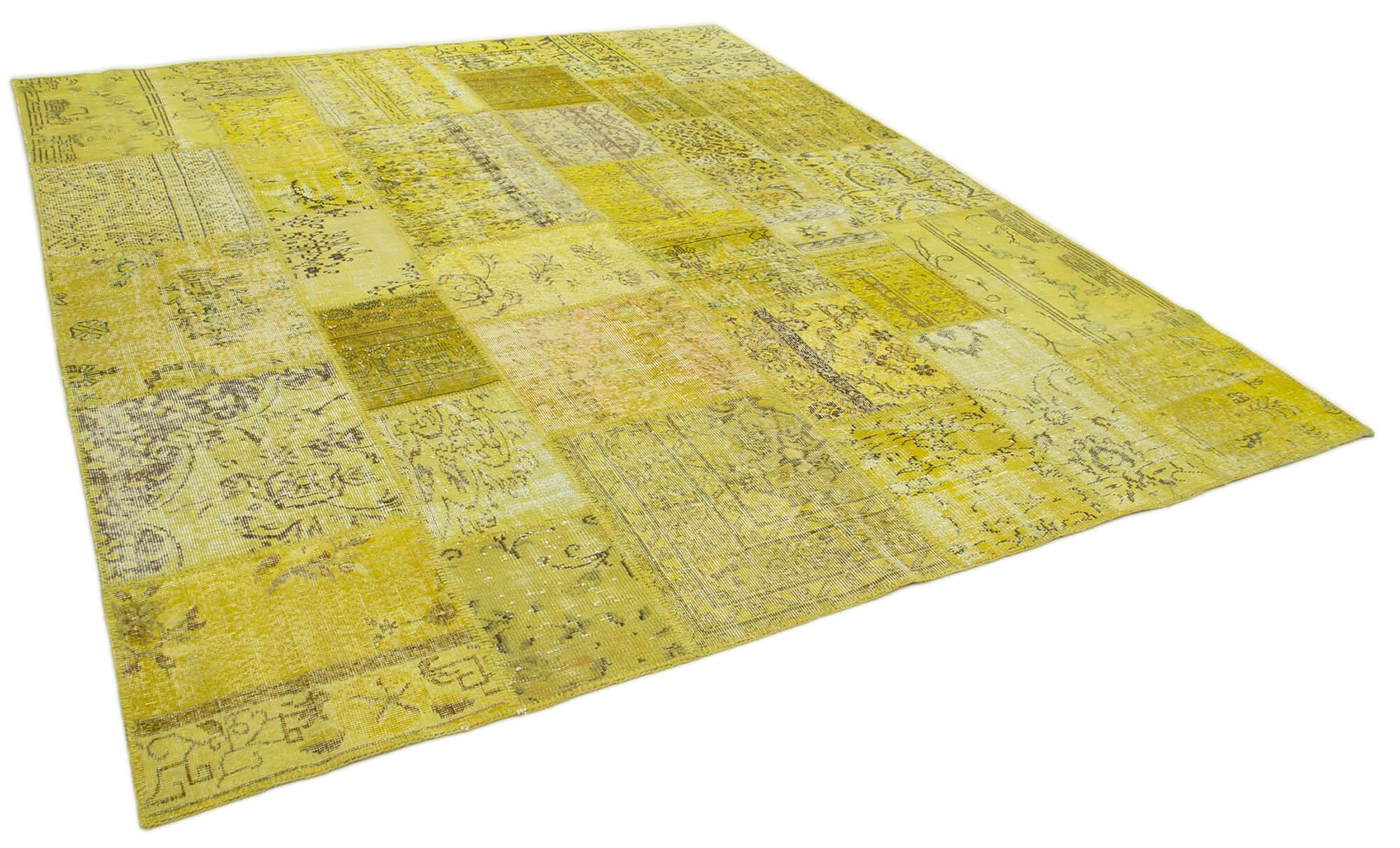 8 x 10 Yellow Patchwork Rug - 1404