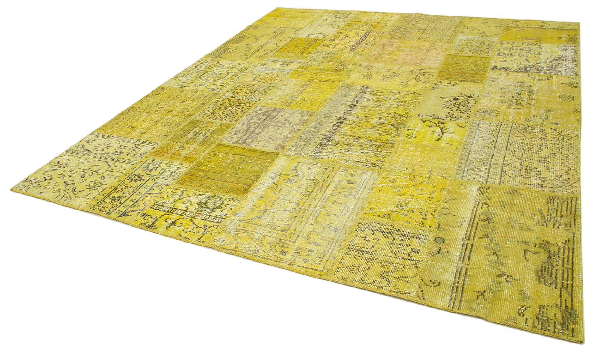 8 x 10 Yellow Patchwork Rug - 1404