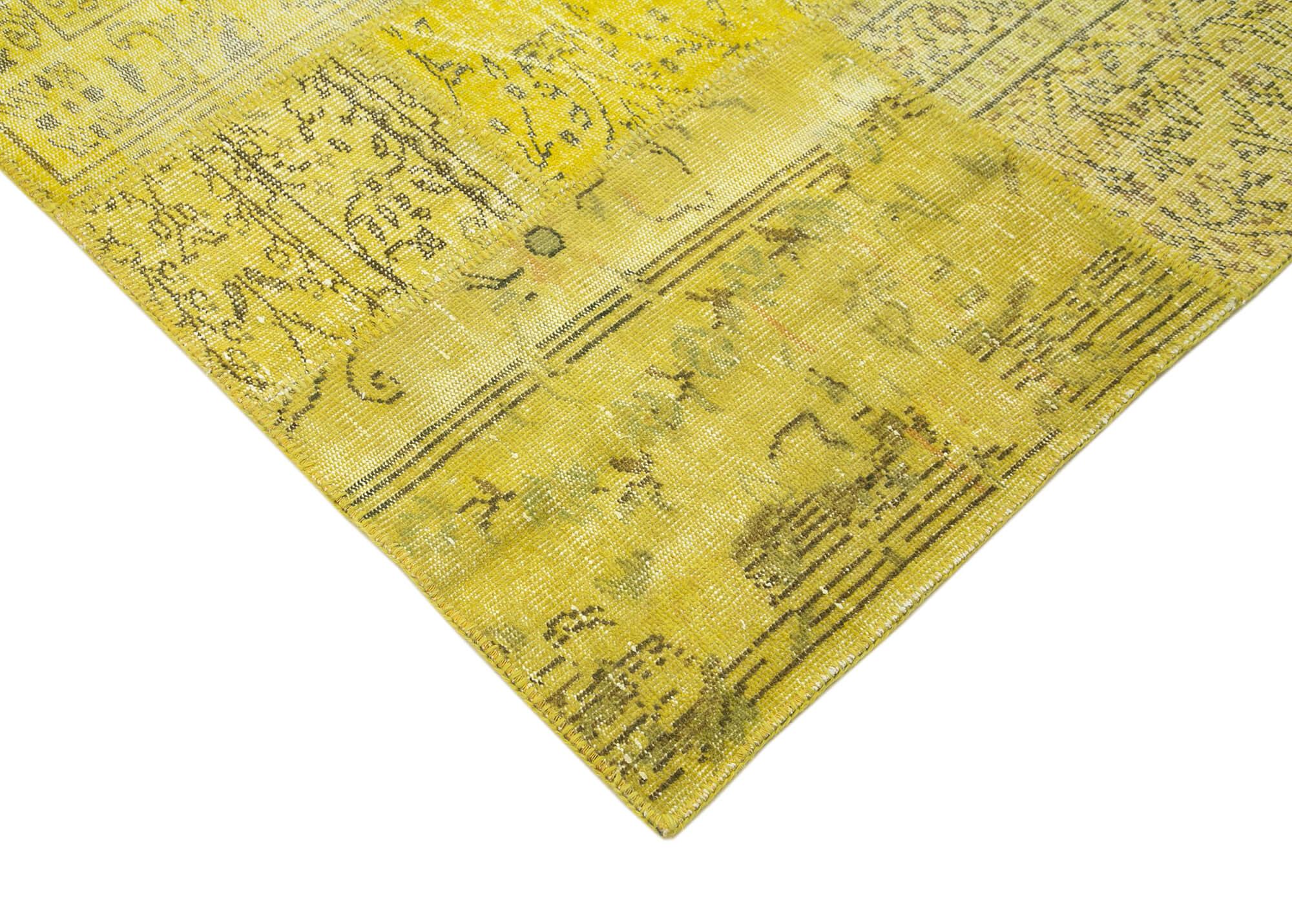 8 x 10 Yellow Patchwork Rug - 1404