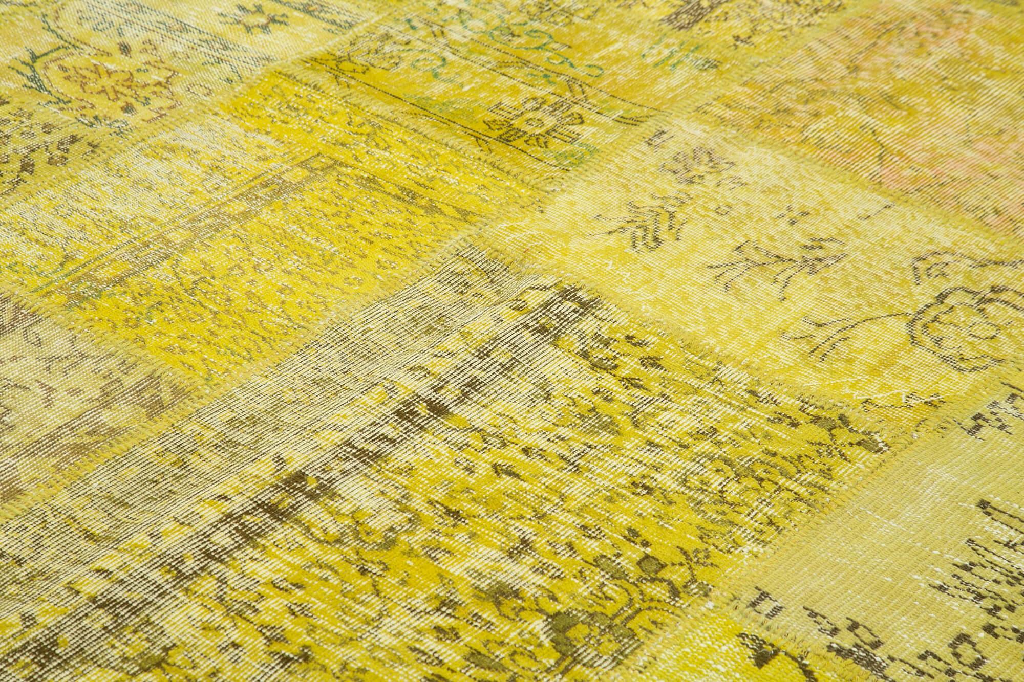 8 x 10 Yellow Patchwork Rug - 1404