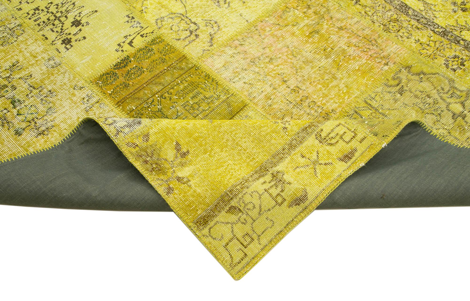 8 x 10 Yellow Patchwork Rug - 1404