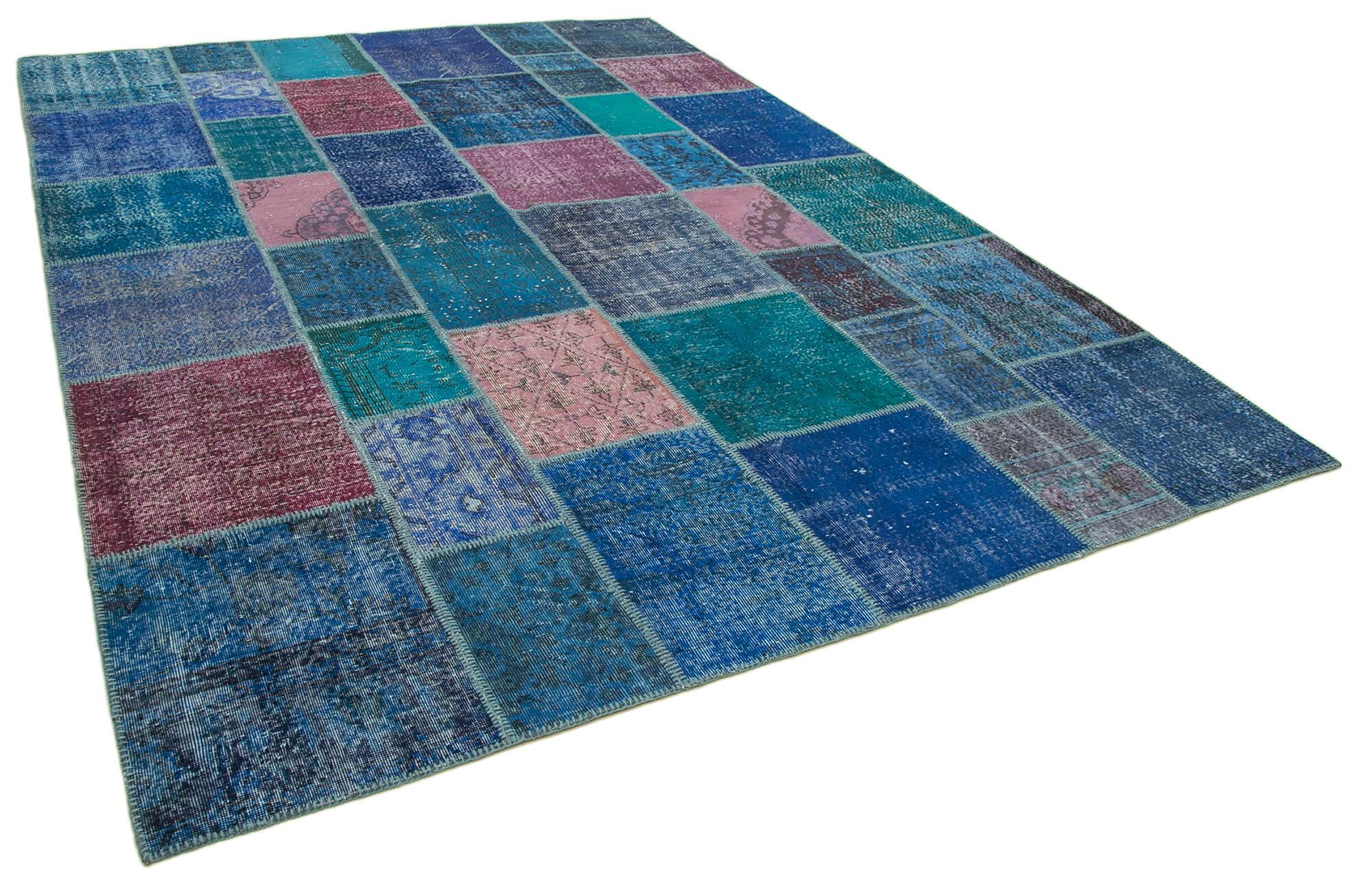 8 x 12 Blue Patchwork Rug- 1400