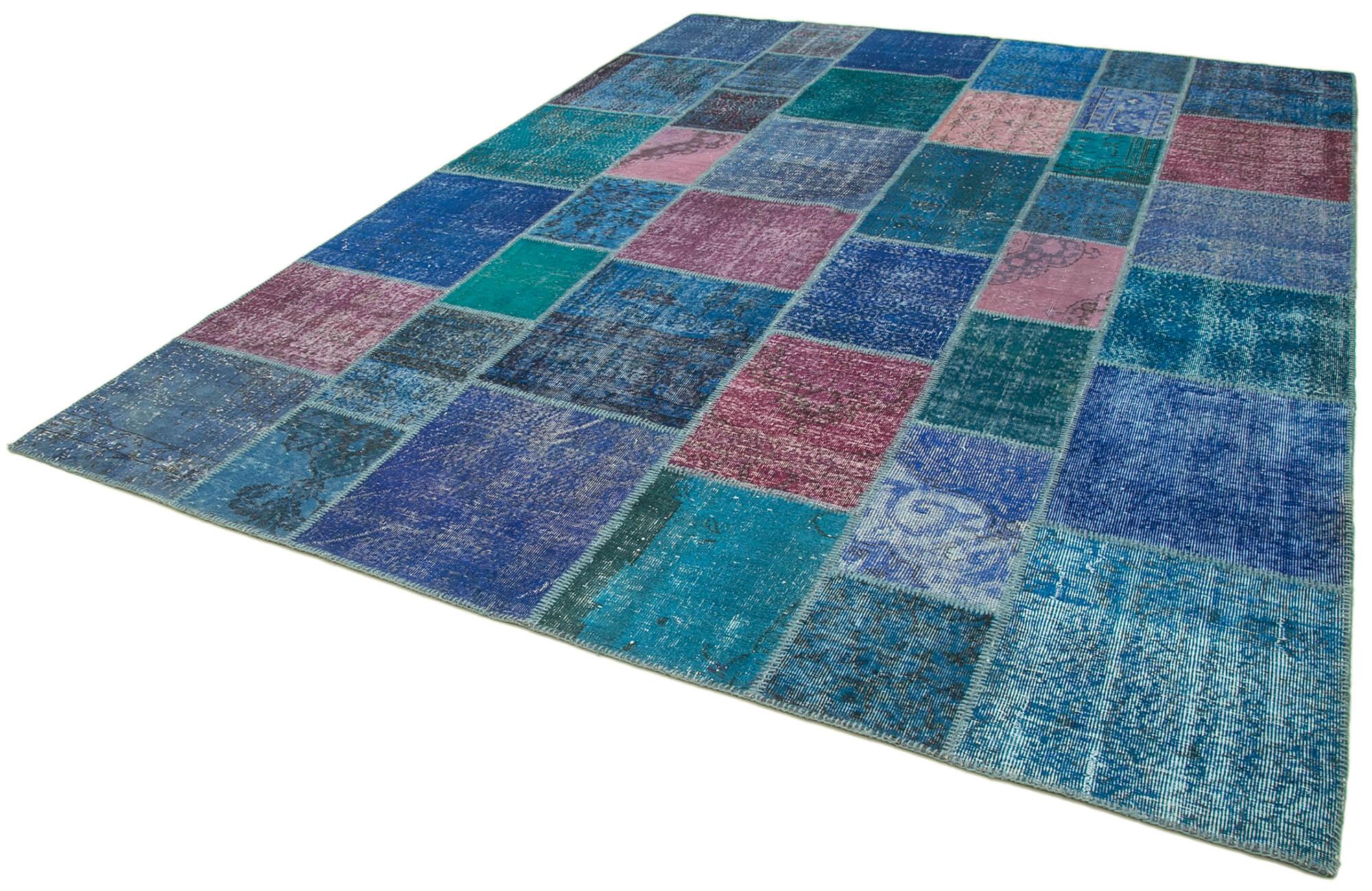 8 x 12 Blue Patchwork Rug- 1400