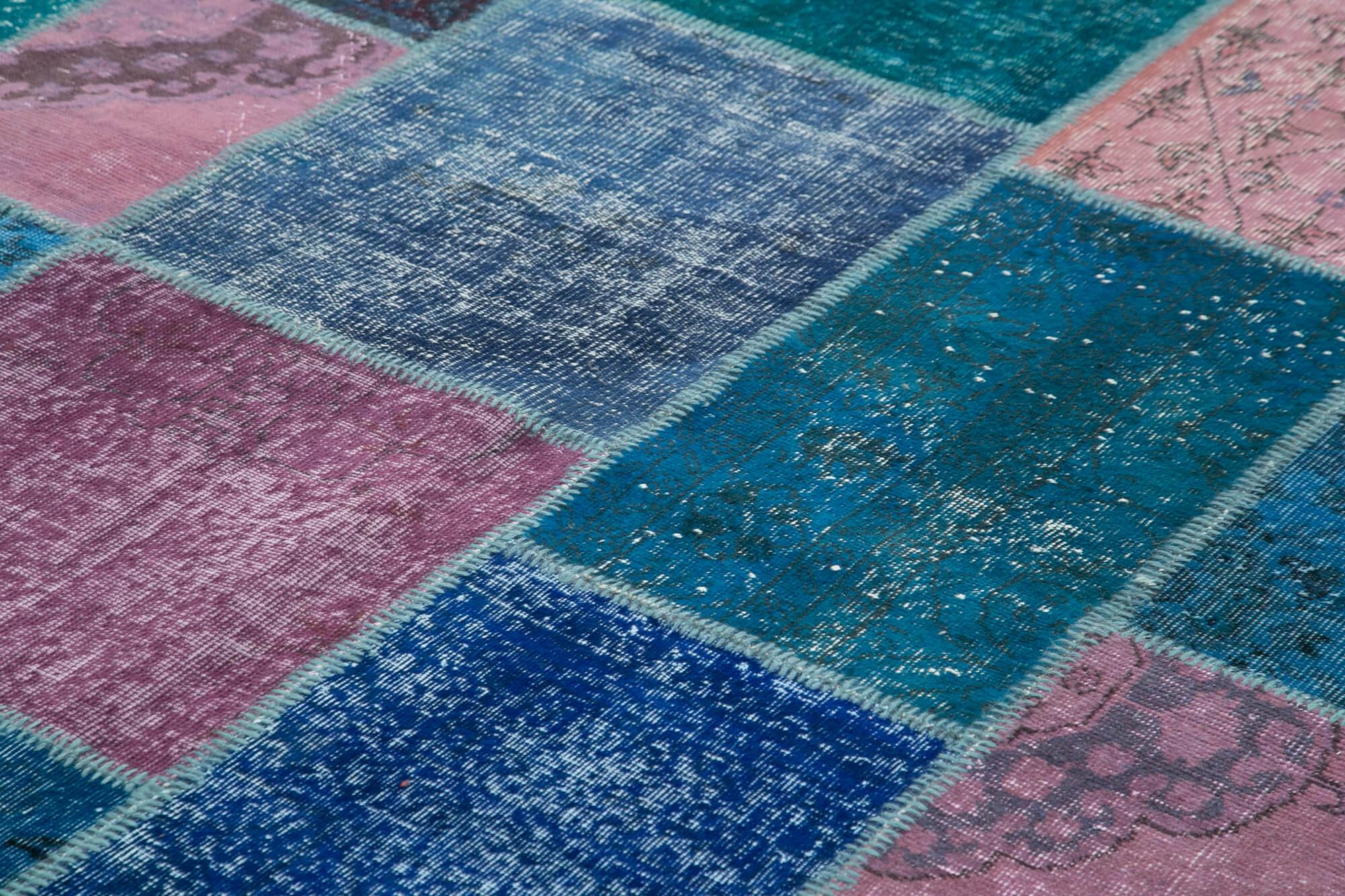 8 x 12 Blue Patchwork Rug- 1400