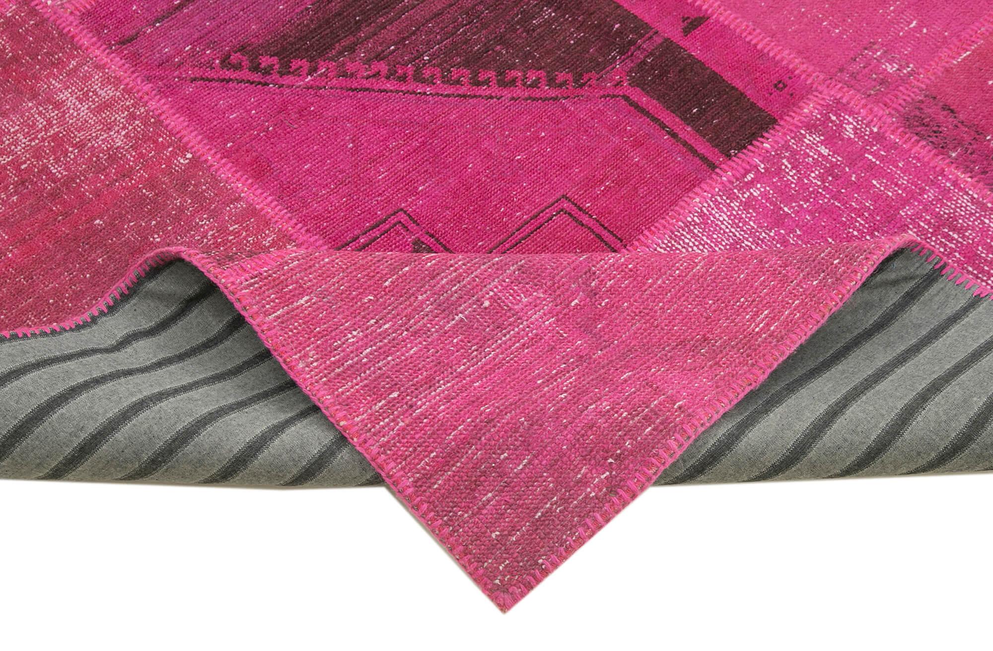 8 x 10 Pink Patchwork Rug - 1017