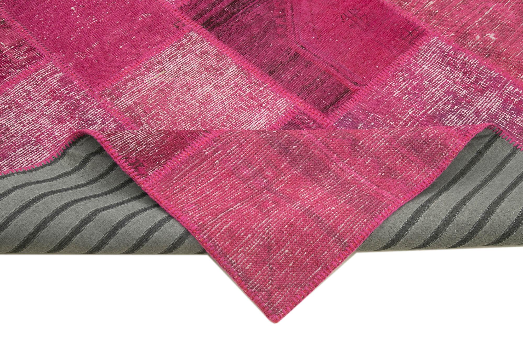 8 x 10 Pink Patchwork Rug - 1018