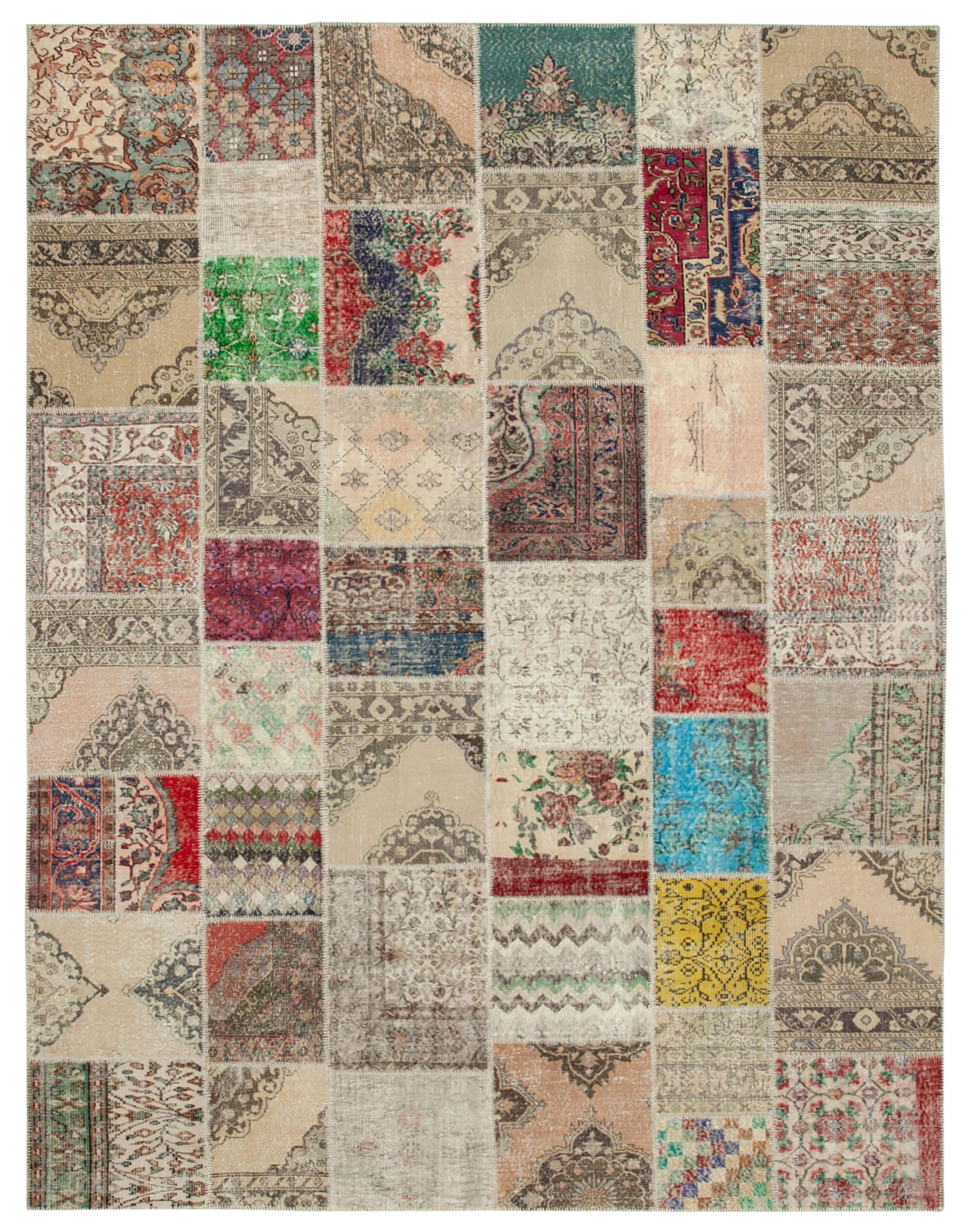 10 x 13 Beige Patchwork Rug - 941