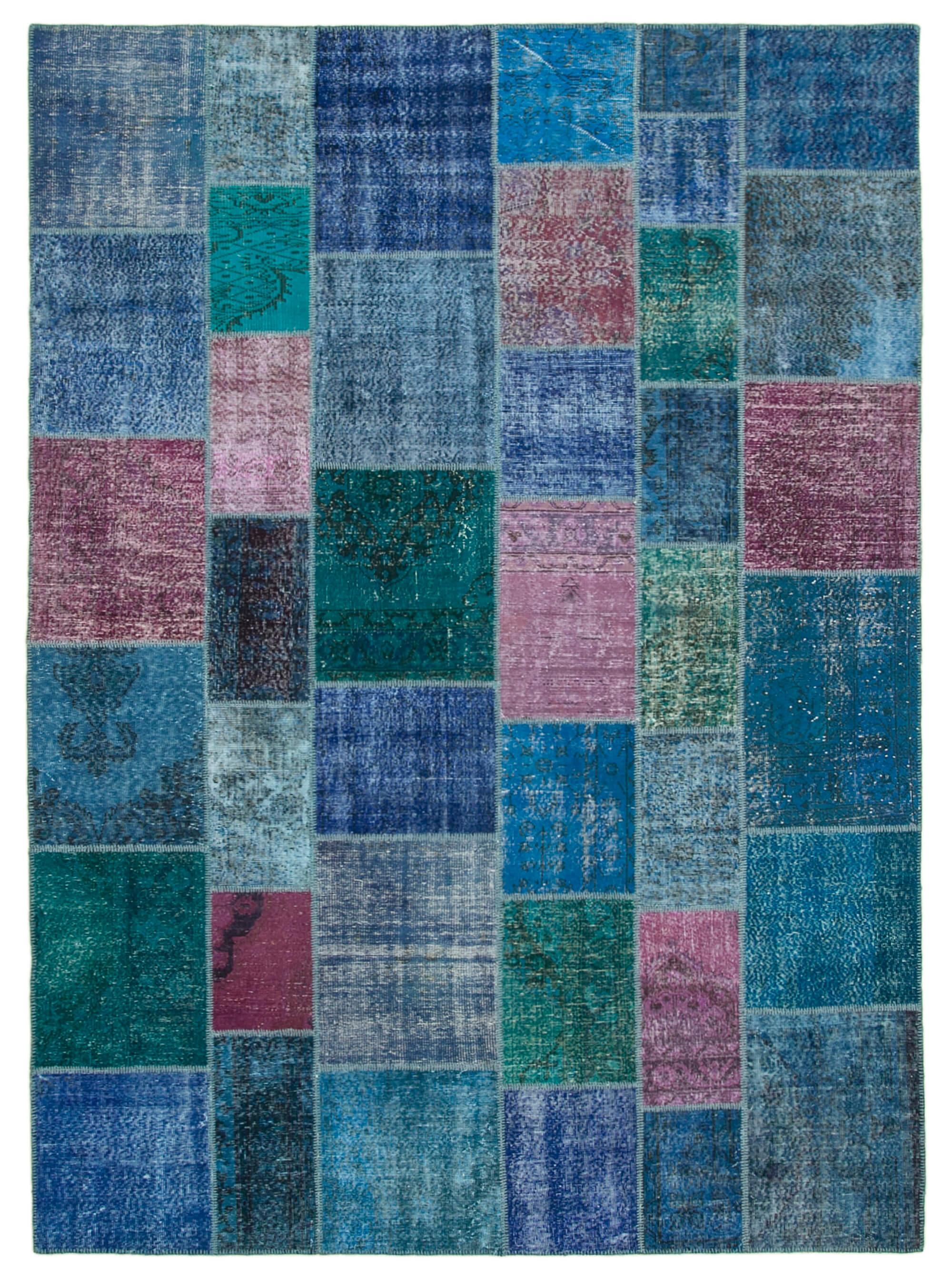 8 x 12 Blue Patchwork Rug- 1399