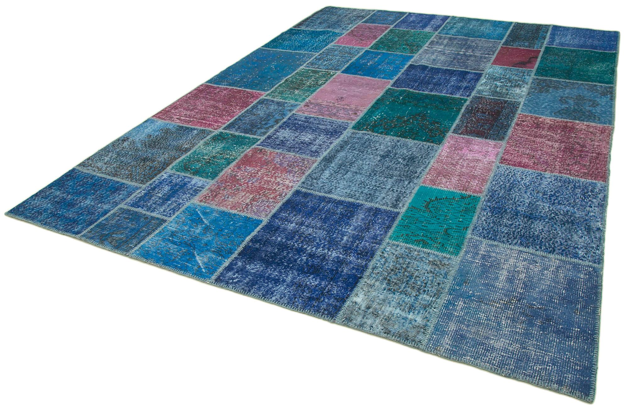 8 x 12 Blue Patchwork Rug- 1399