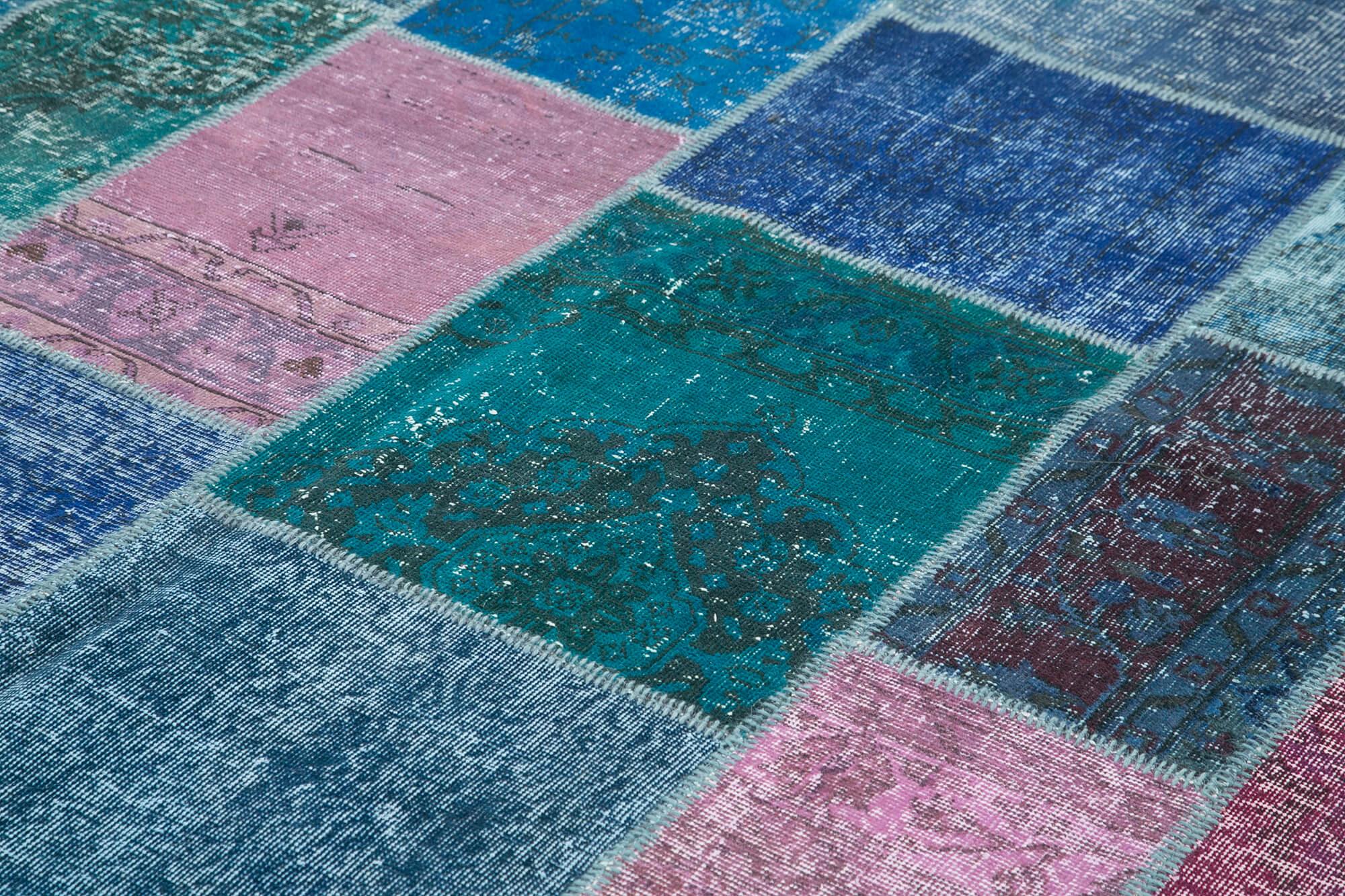 8 x 12 Blue Patchwork Rug- 1399