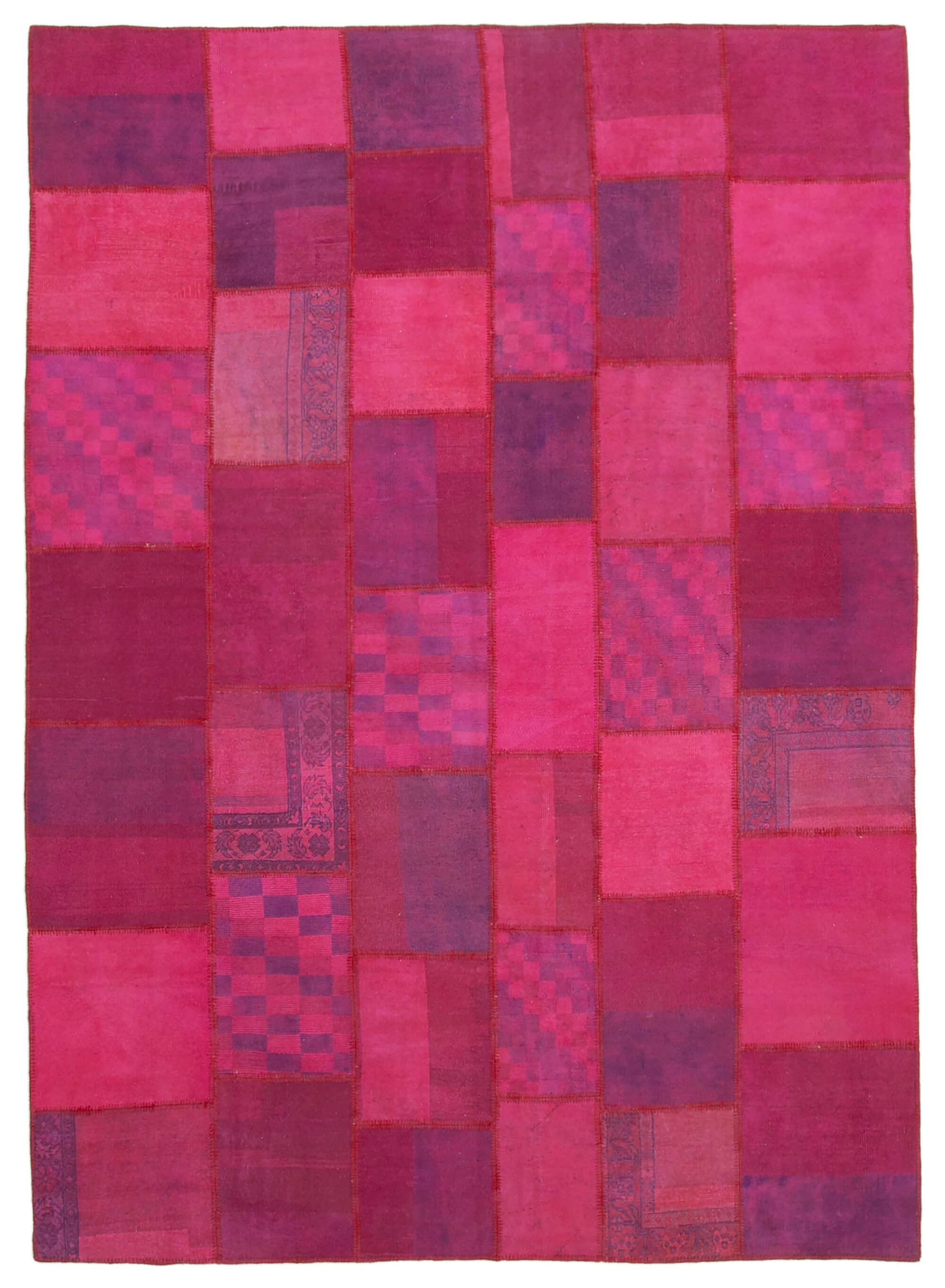 8 x 11 Pink Patchwork Rug- 1029