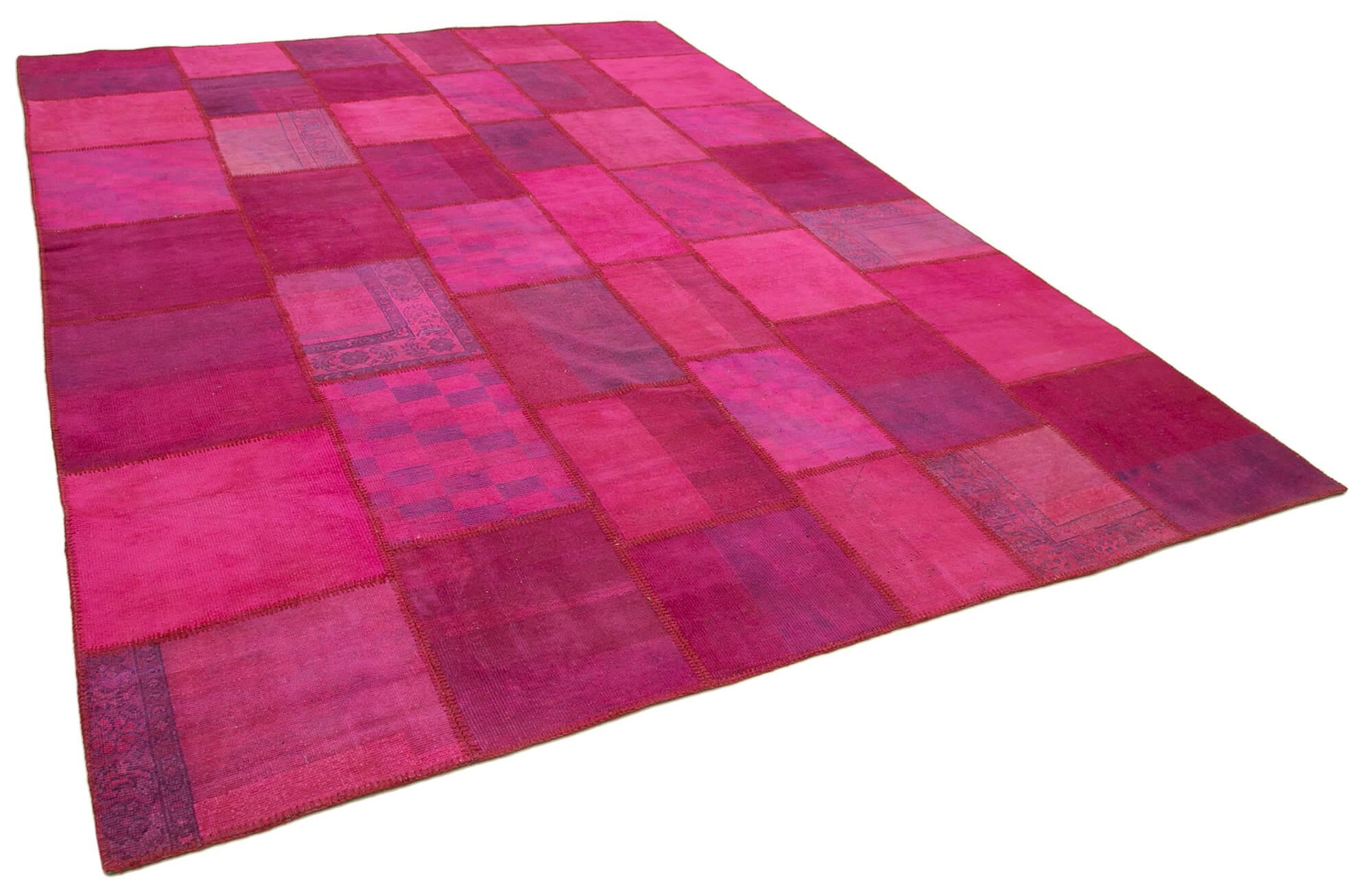 8 x 11 Pink Patchwork Rug- 1029