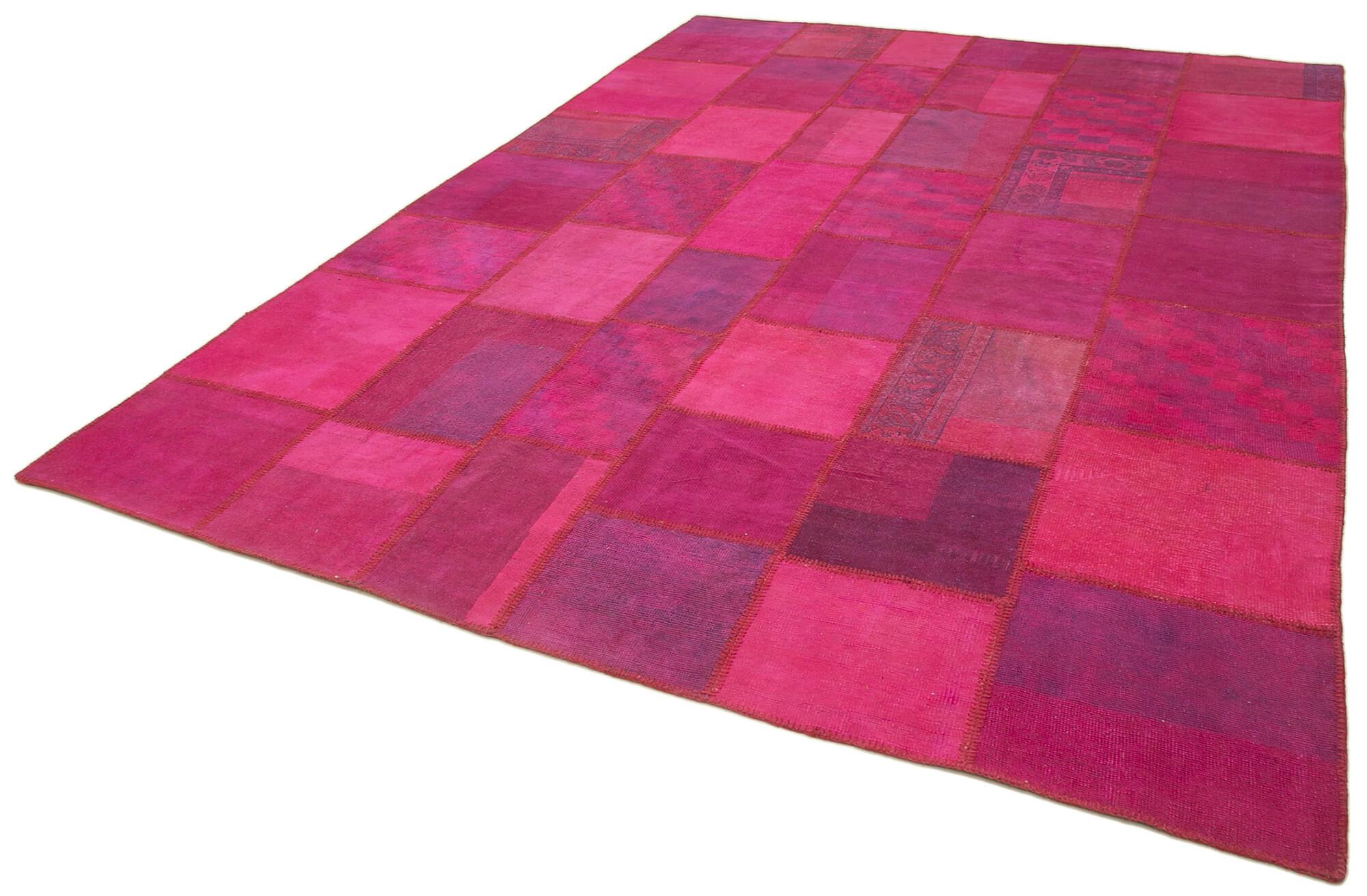 8 x 11 Pink Patchwork Rug- 1029