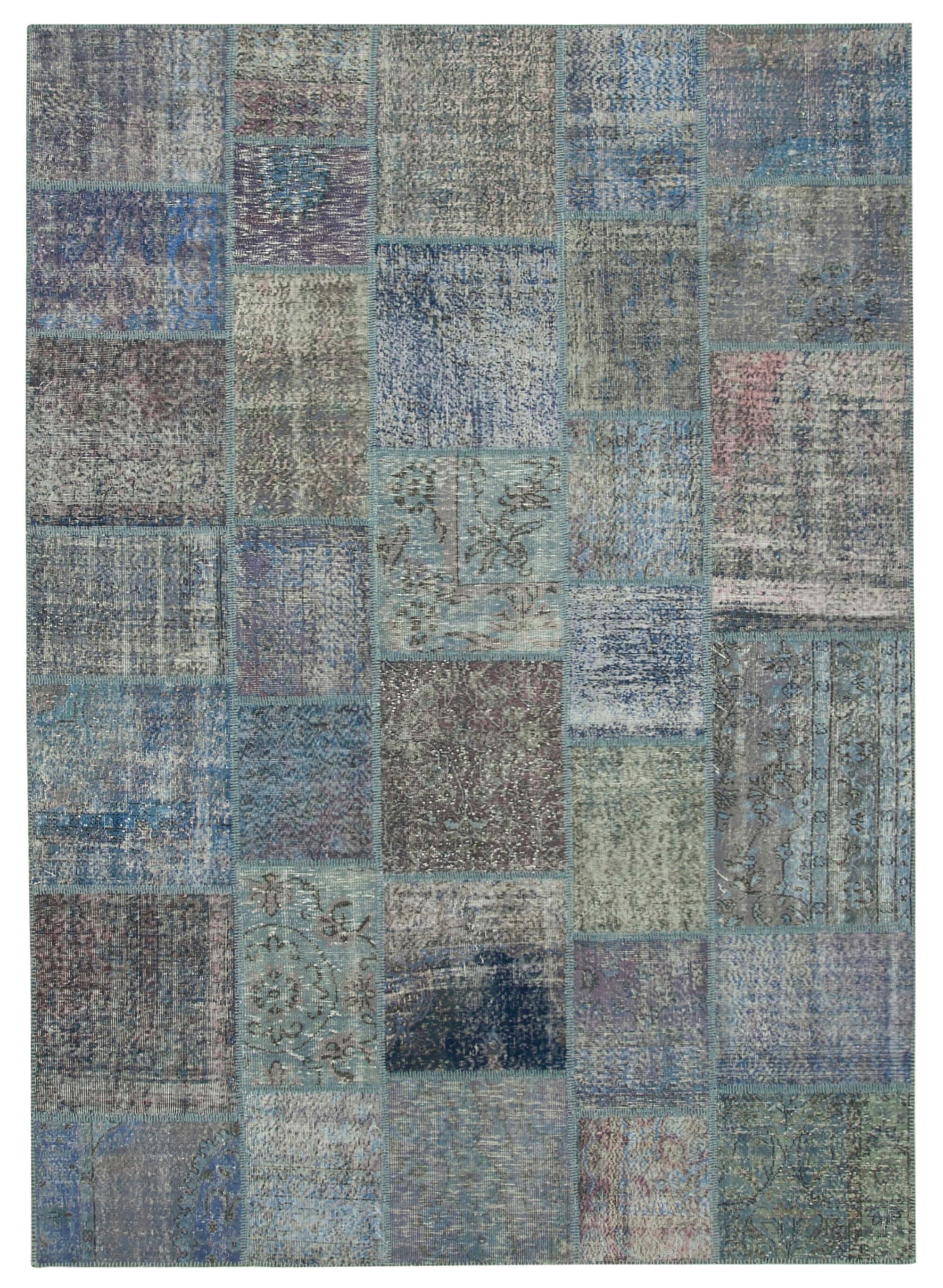 8 x 12 Blue Patchwork Rug- 1023