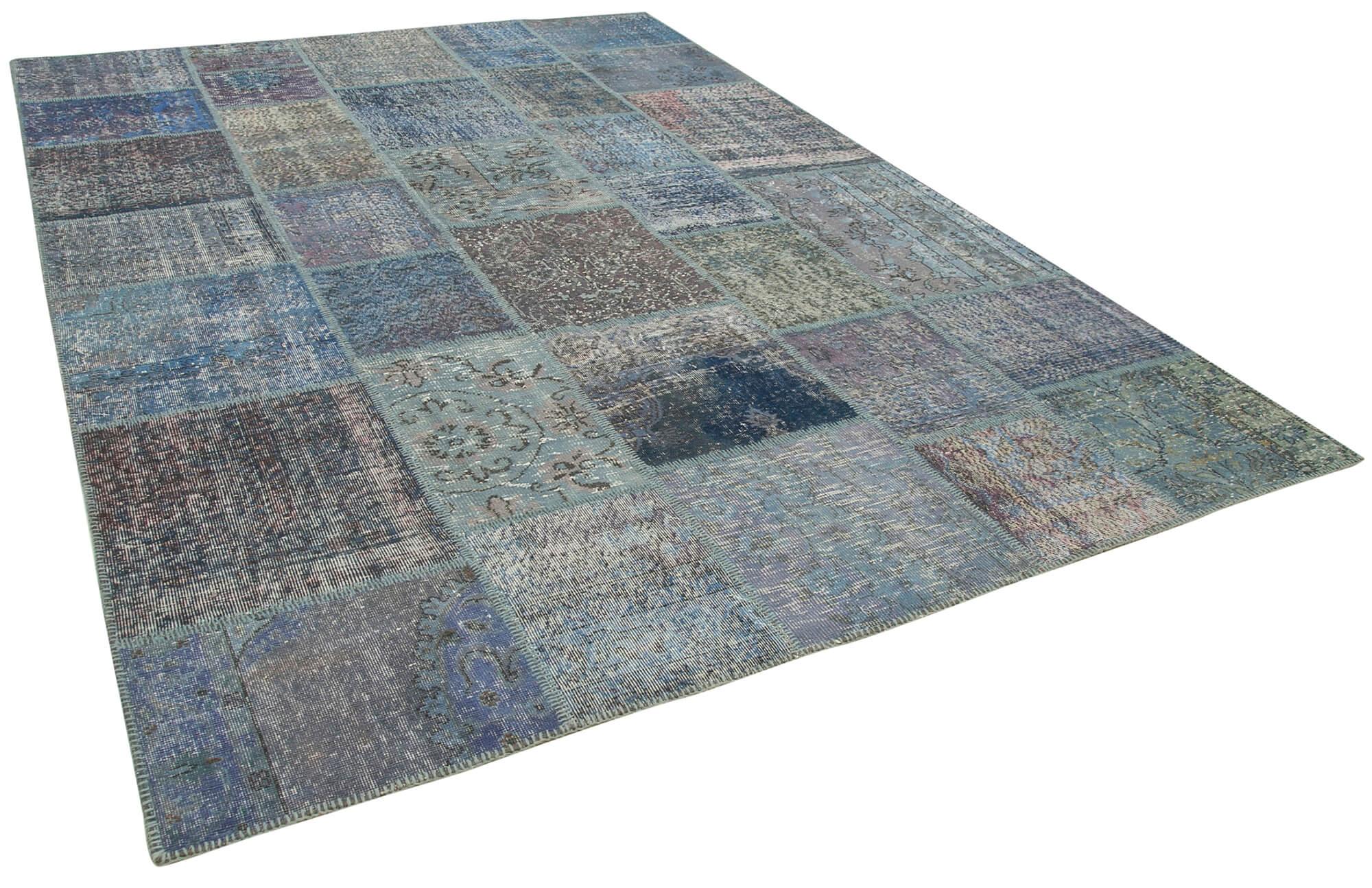 8 x 12 Blue Patchwork Rug- 1023