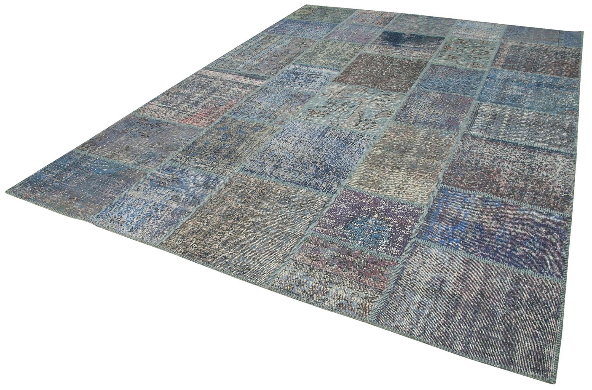 8 x 12 Blue Patchwork Rug- 1023