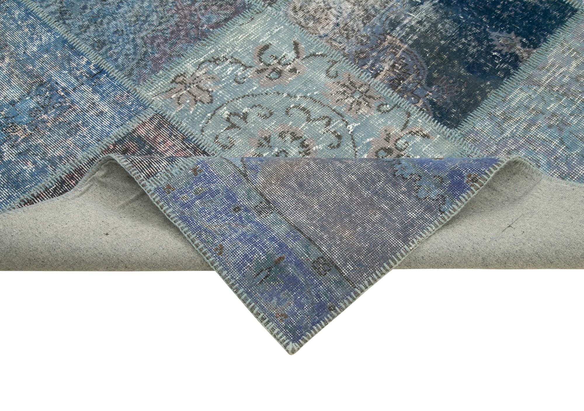 8 x 12 Blue Patchwork Rug- 1023