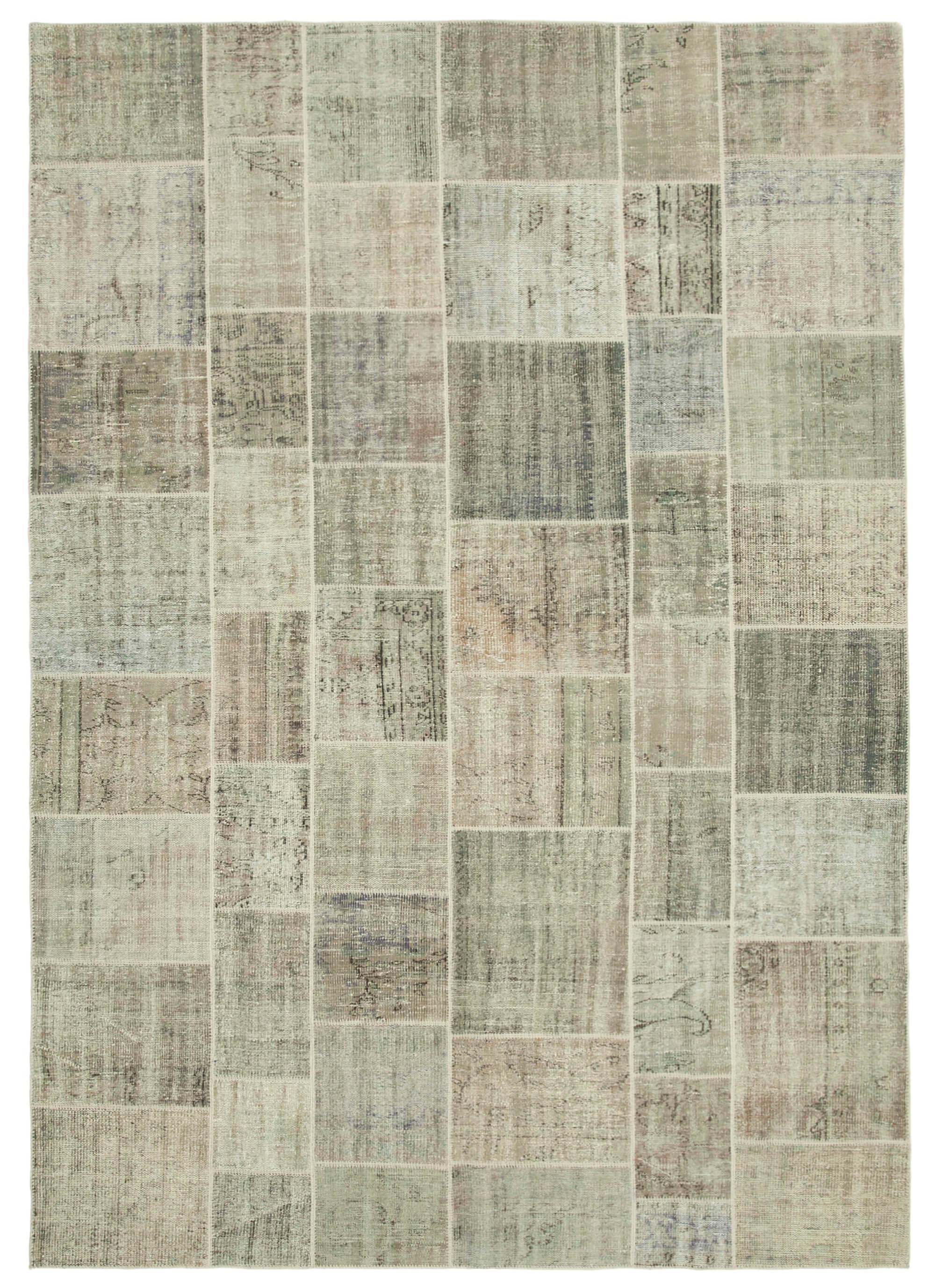 8 x 11 Grey Patchwork Rug- 1036