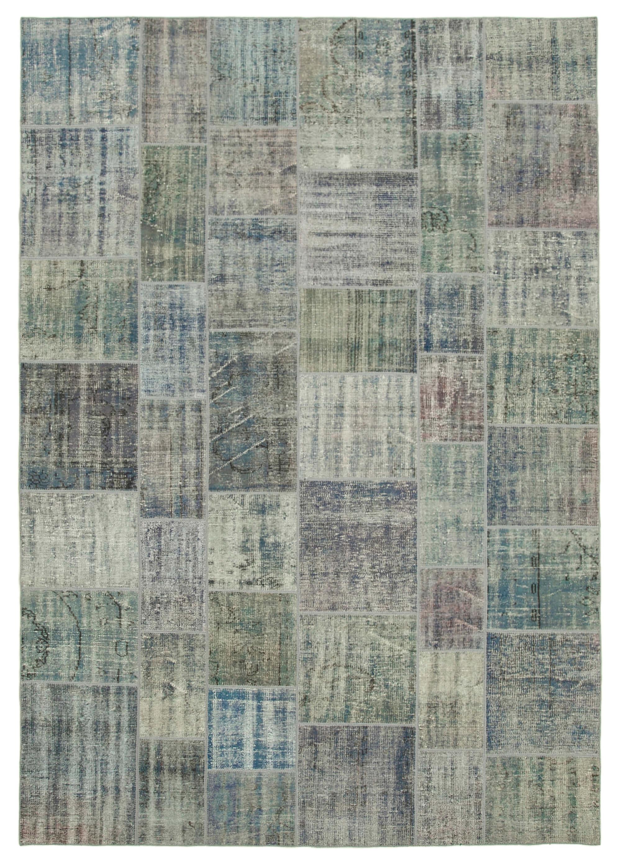 8 x 12 Blue Patchwork Rug- 1032