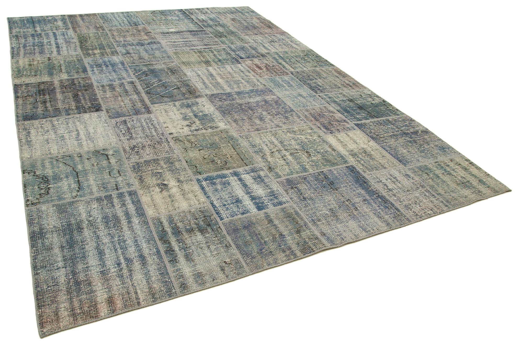 8 x 12 Blue Patchwork Rug- 1032