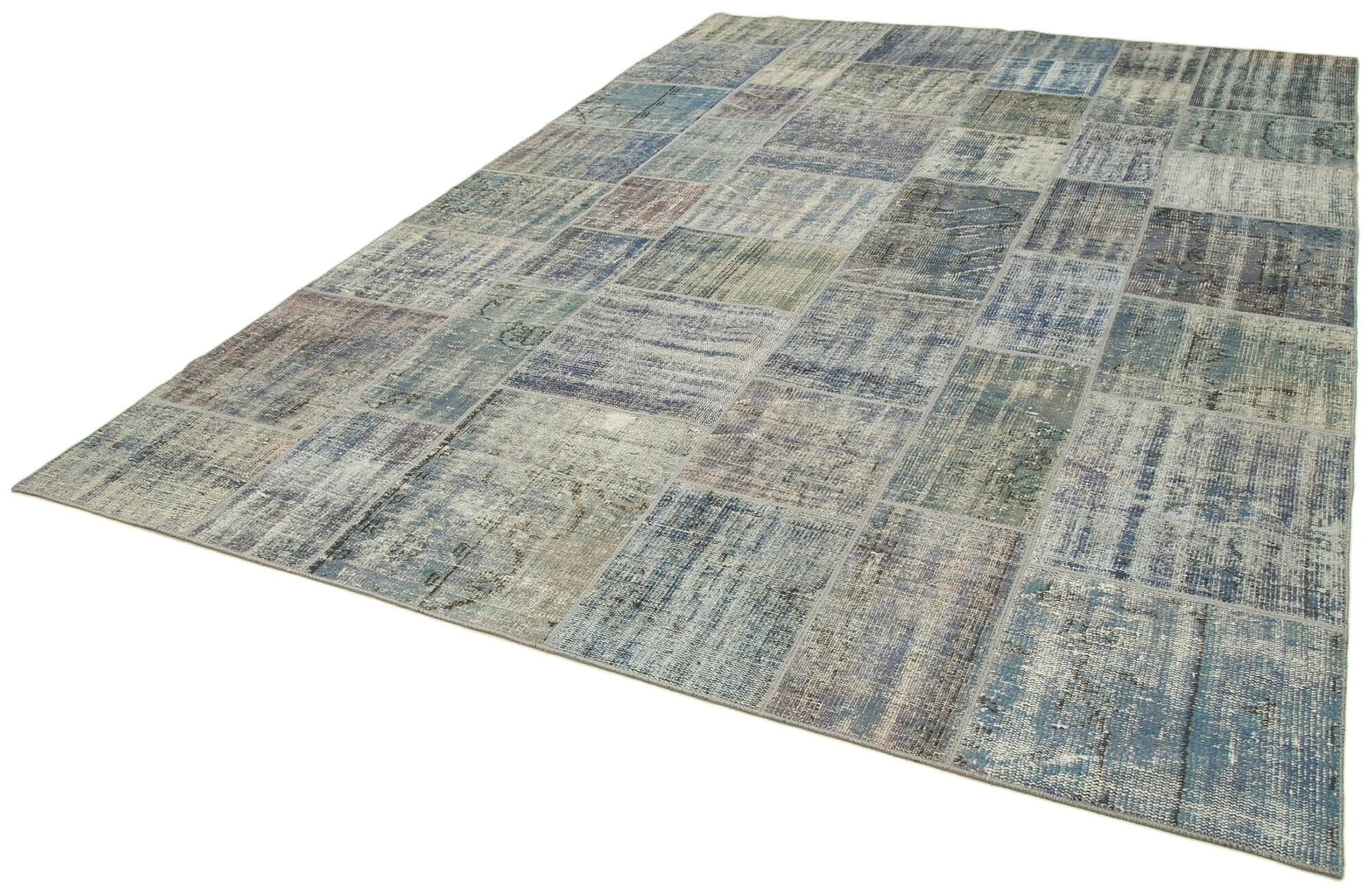 8 x 12 Blue Patchwork Rug- 1032