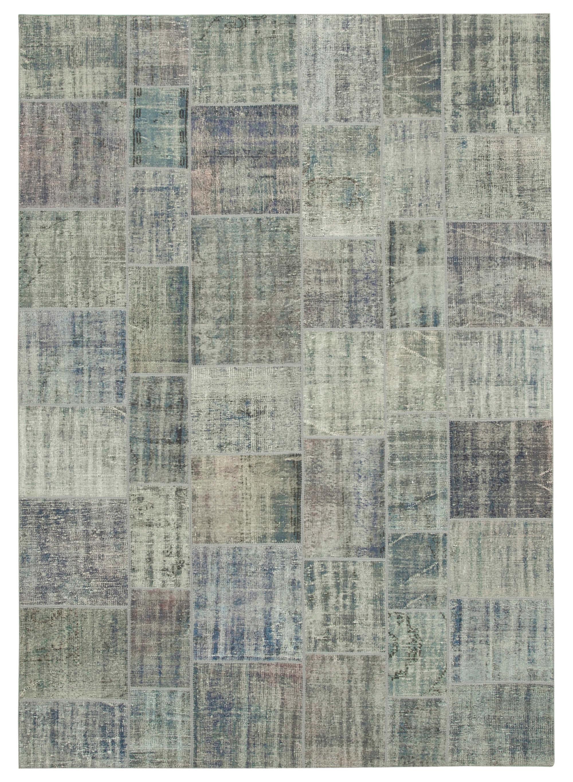 8 x 12 Blue Patchwork Rug- 1031