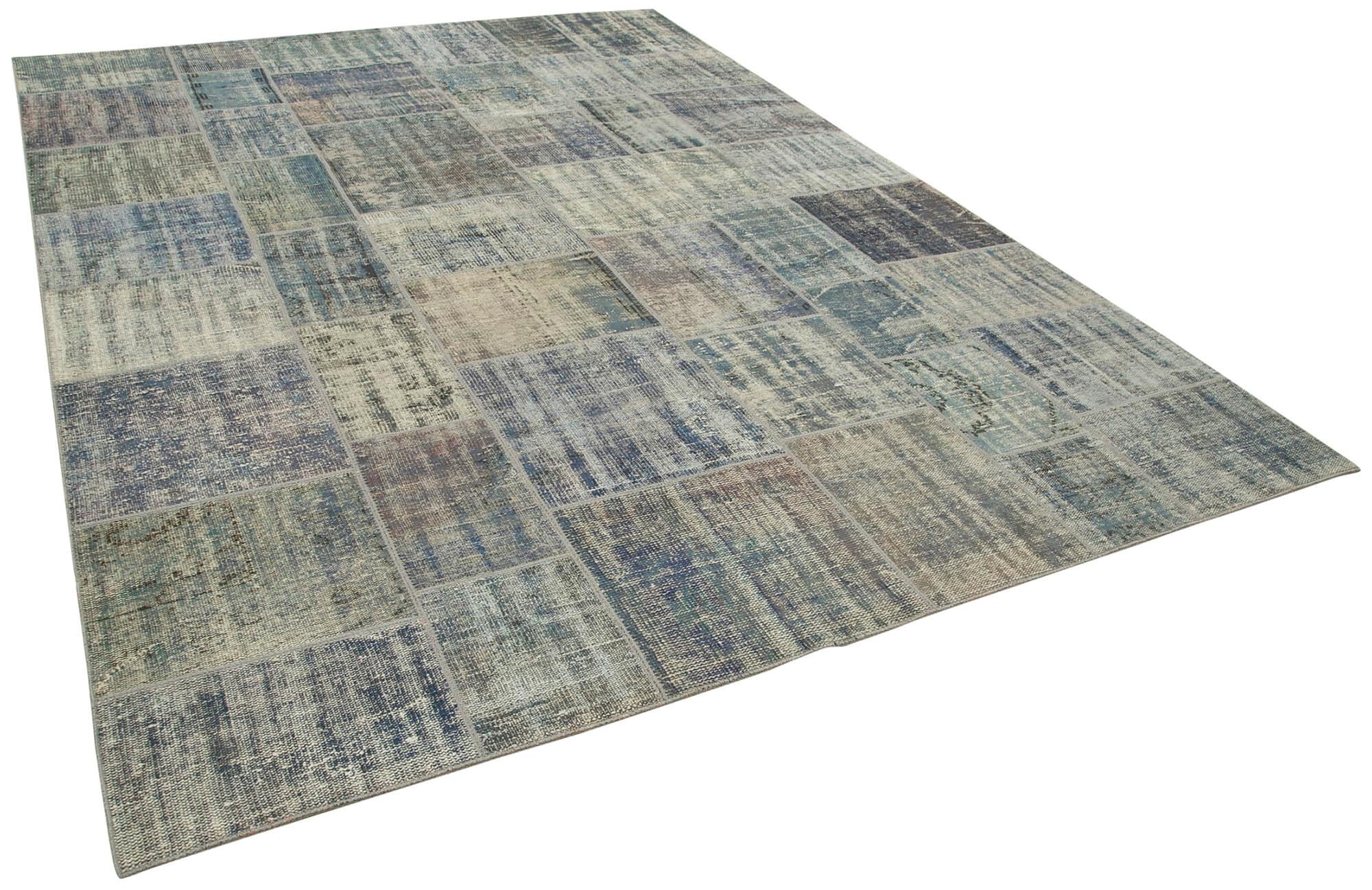 8 x 12 Blue Patchwork Rug- 1031