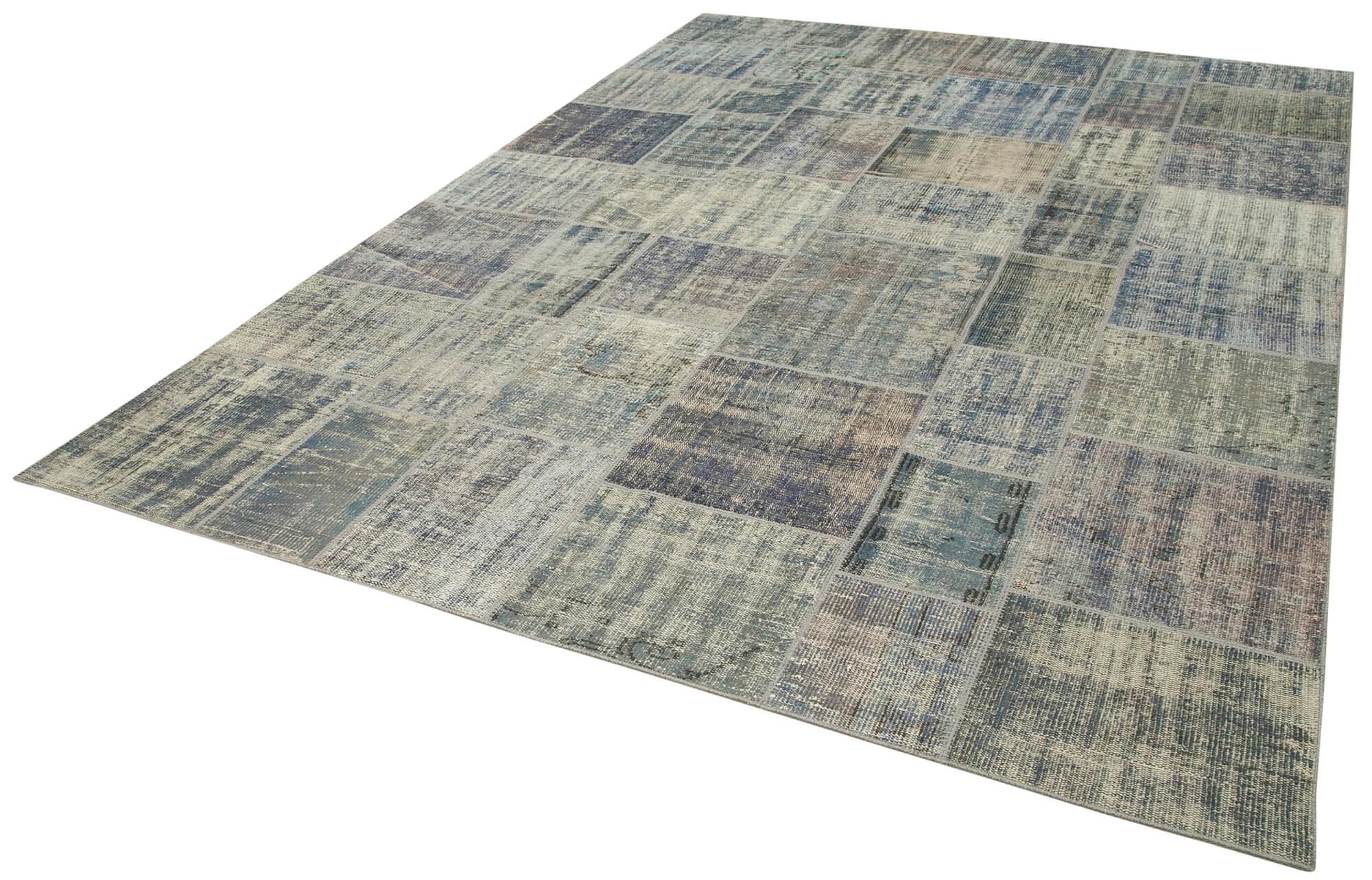 8 x 12 Blue Patchwork Rug- 1031