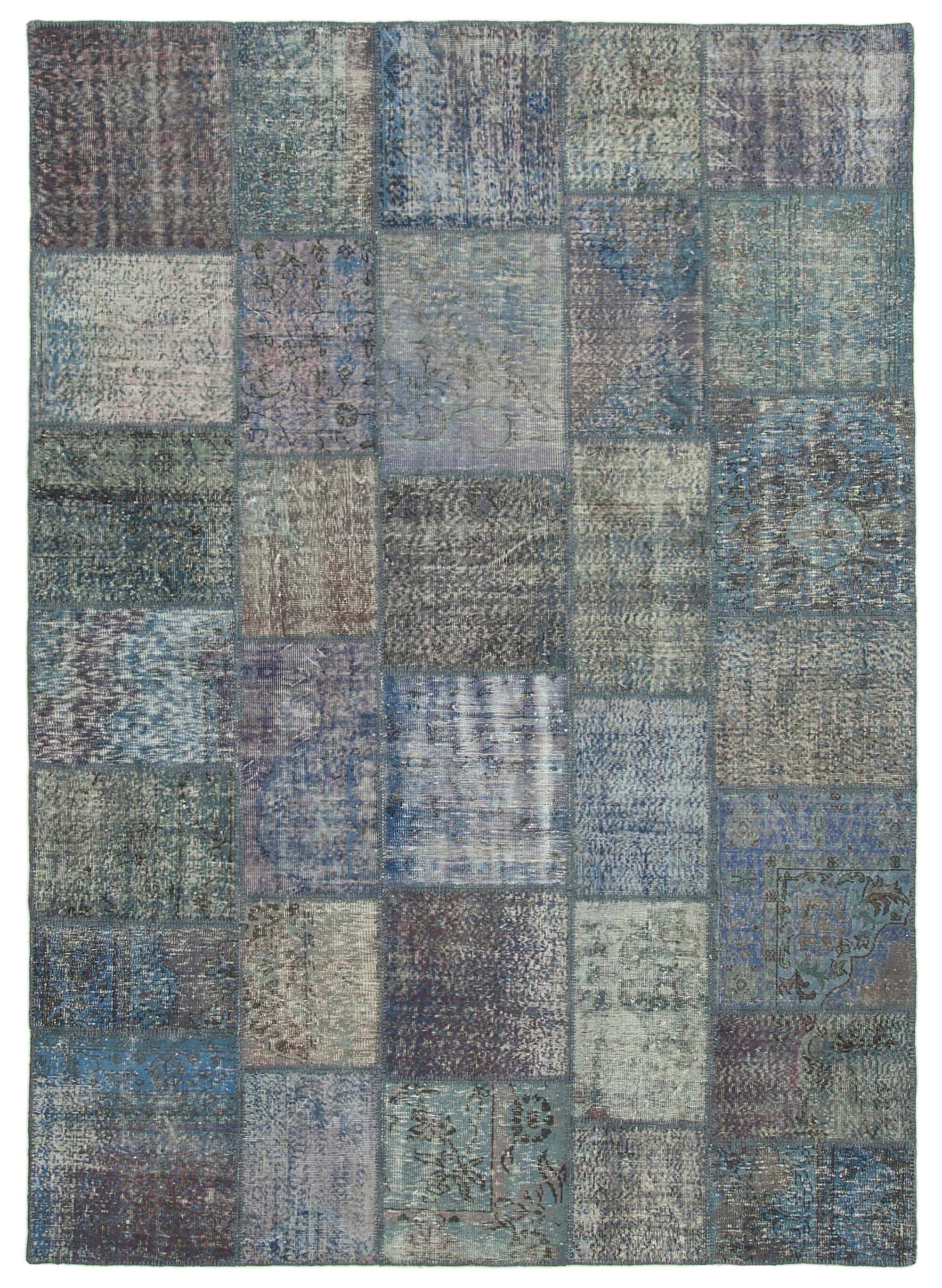 8 x 12 Blue Patchwork Rug- 1019