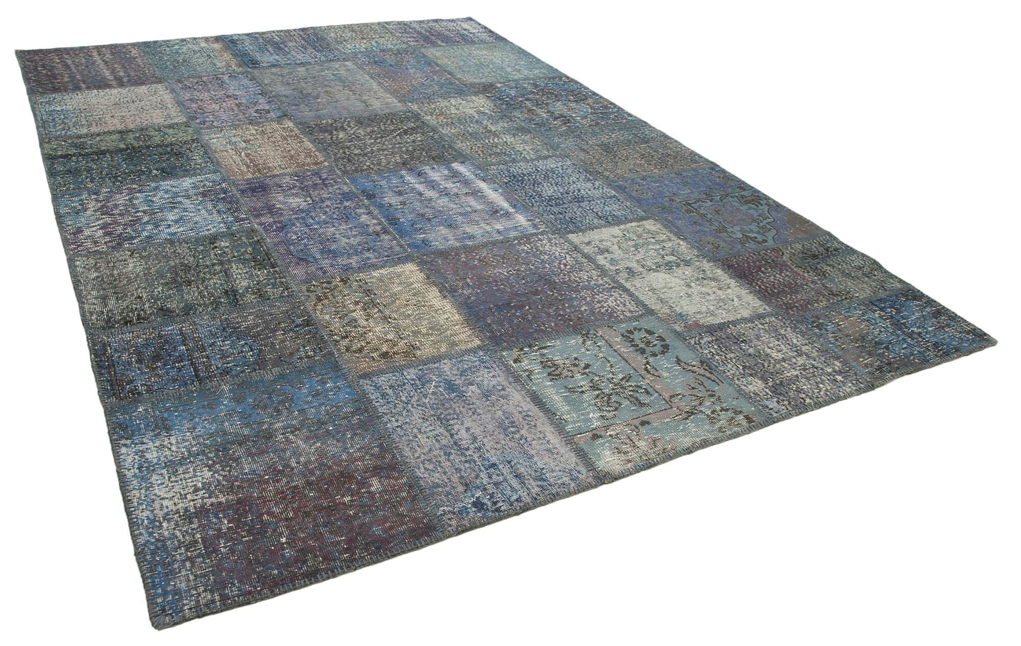 8 x 12 Blue Patchwork Rug- 1019