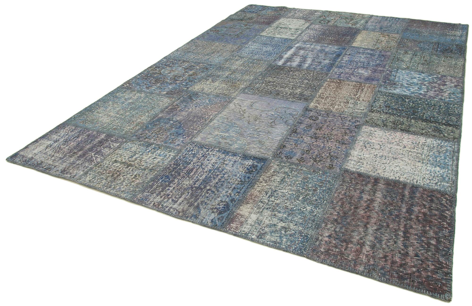 8 x 12 Blue Patchwork Rug- 1019