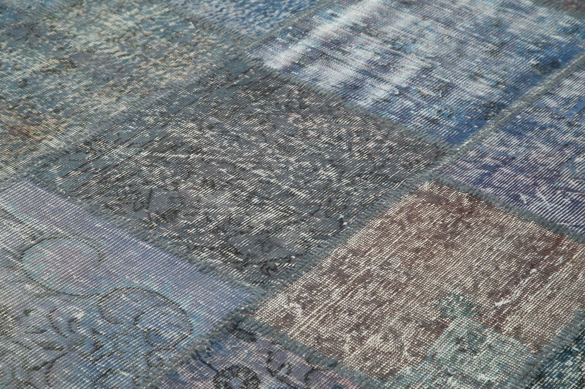 8 x 12 Blue Patchwork Rug- 1019