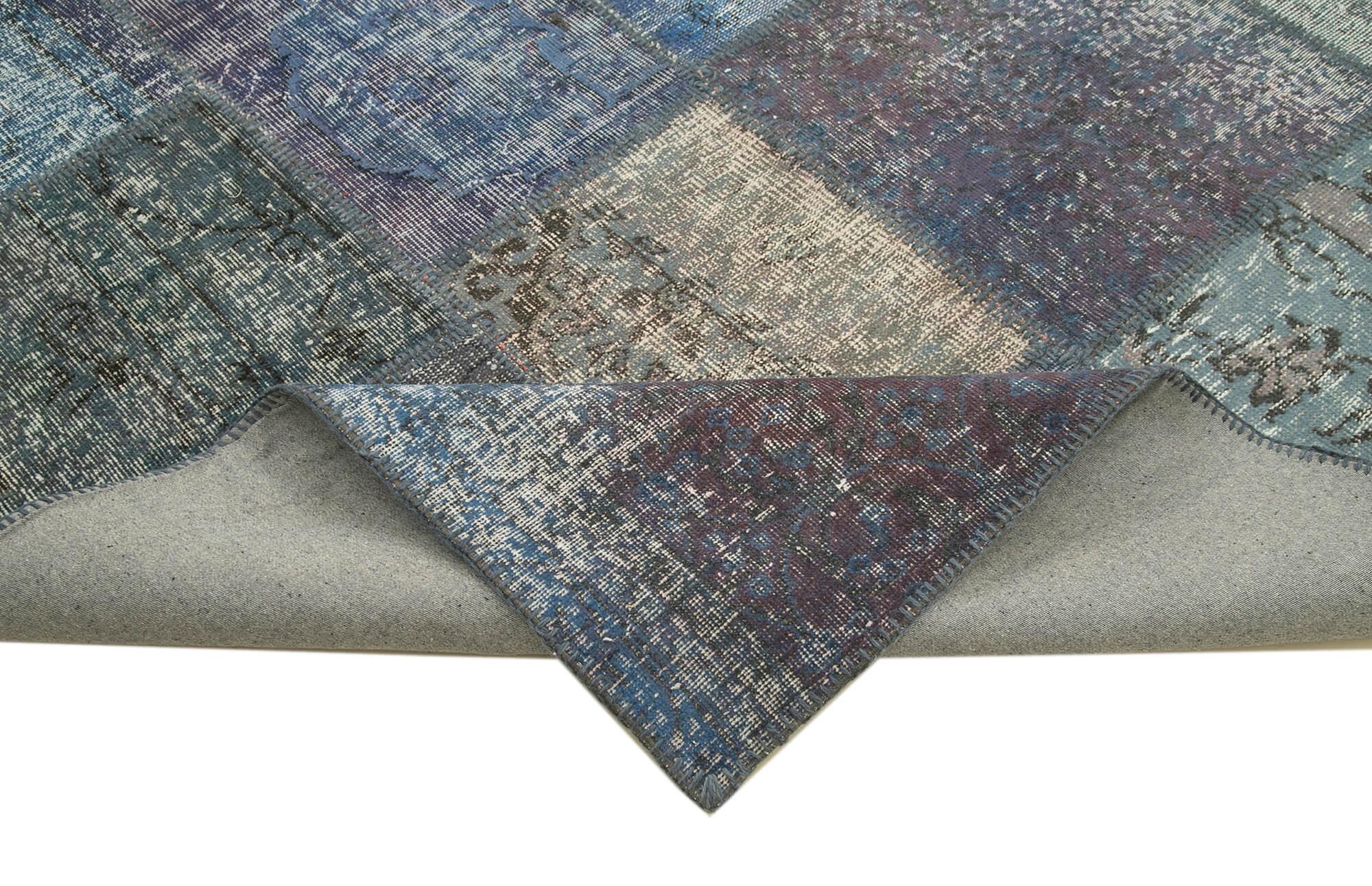 8 x 12 Blue Patchwork Rug- 1019