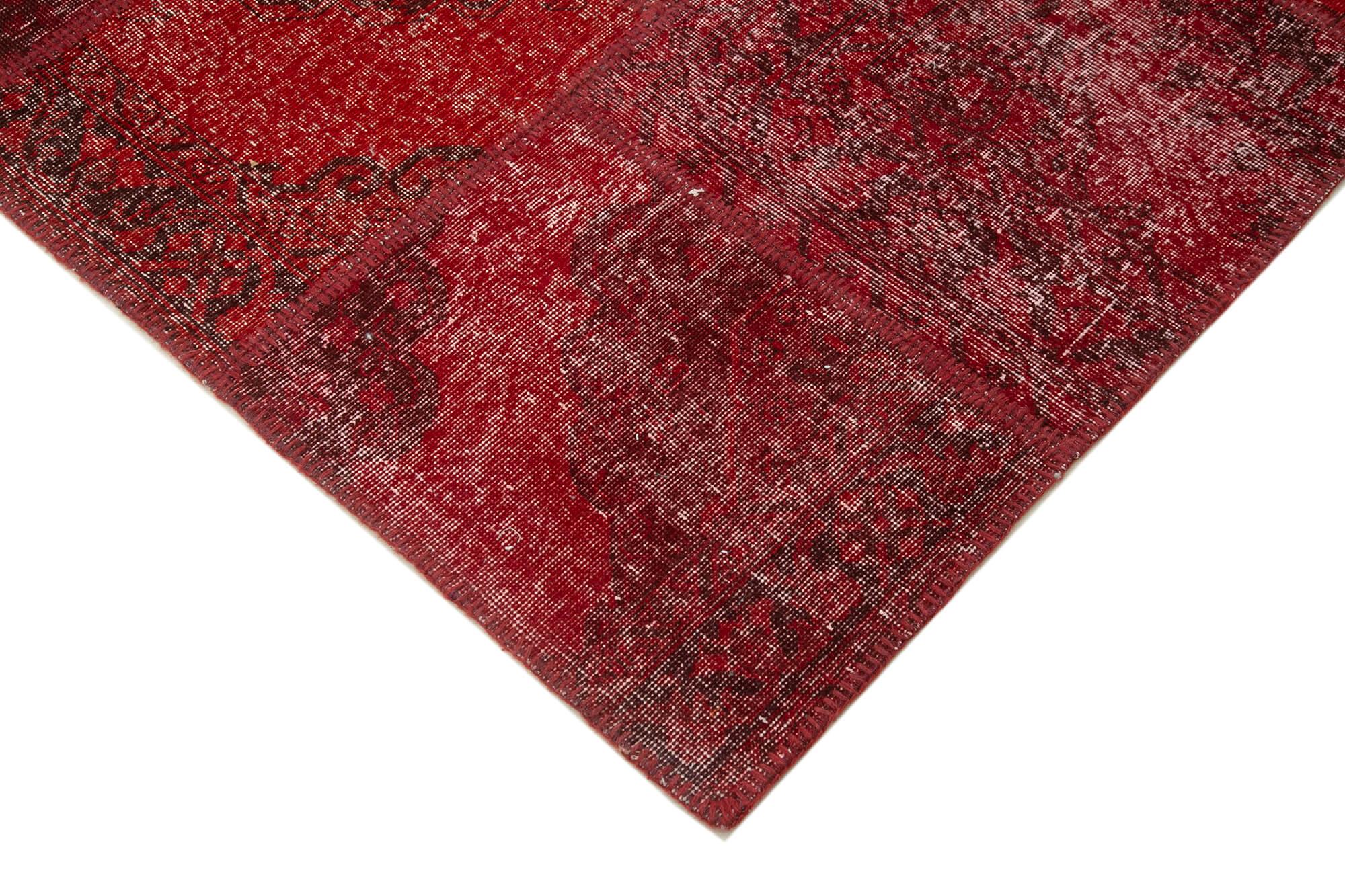 8 x 12 Red Patchwork Rug- 1038