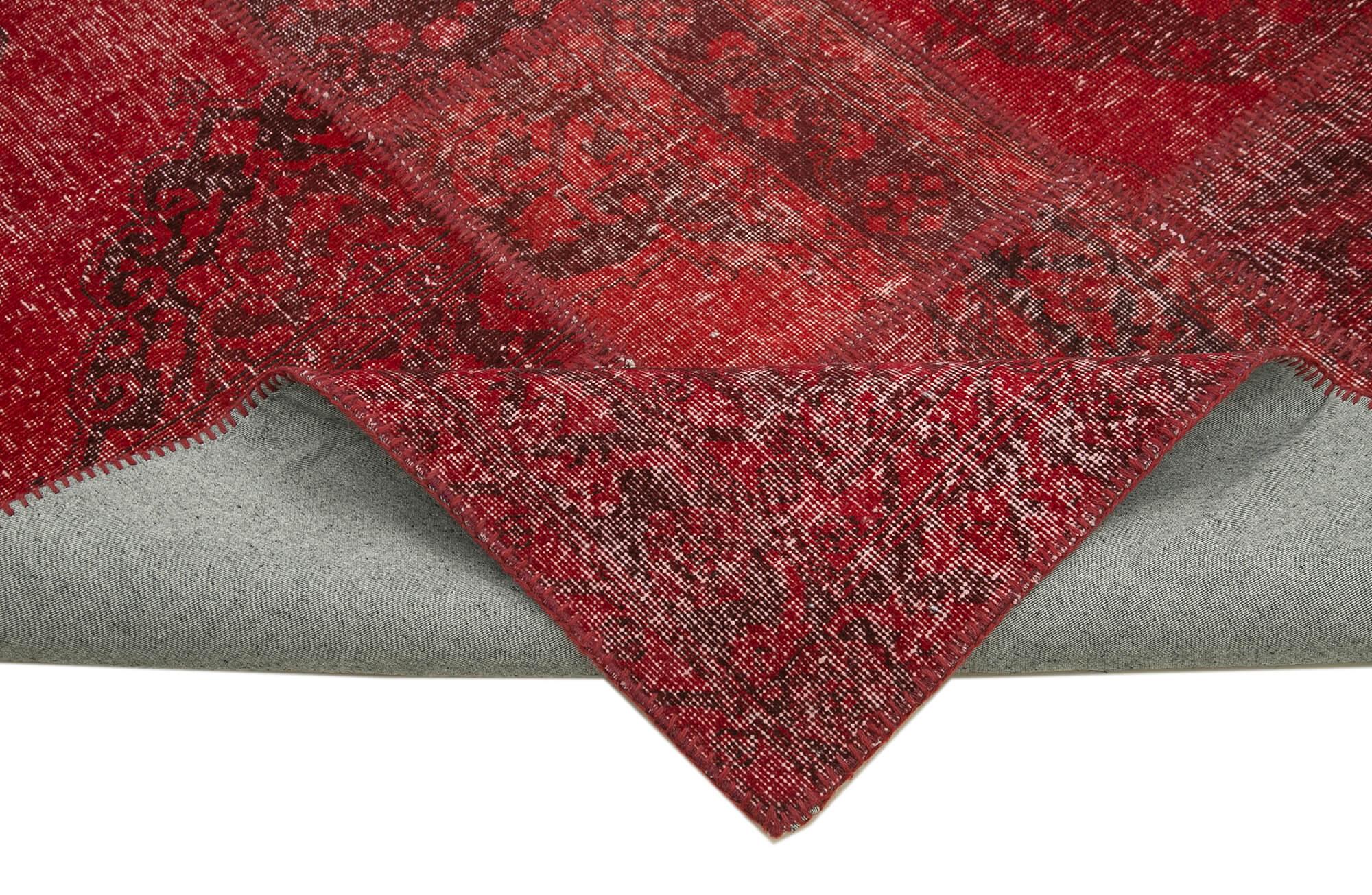 8 x 12 Red Patchwork Rug- 1038