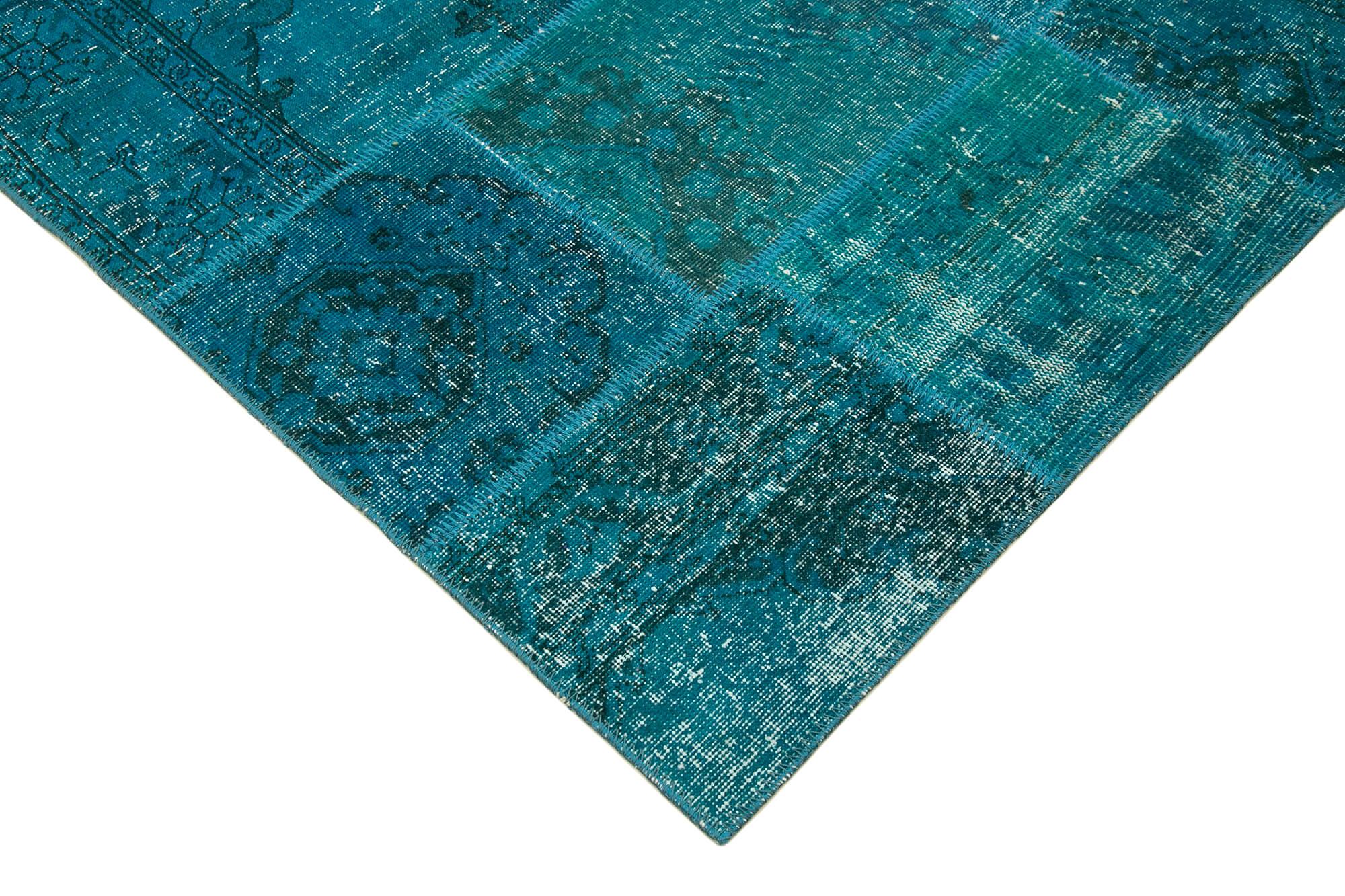 5 x 8 Turquoise Patchwork Rug - 350