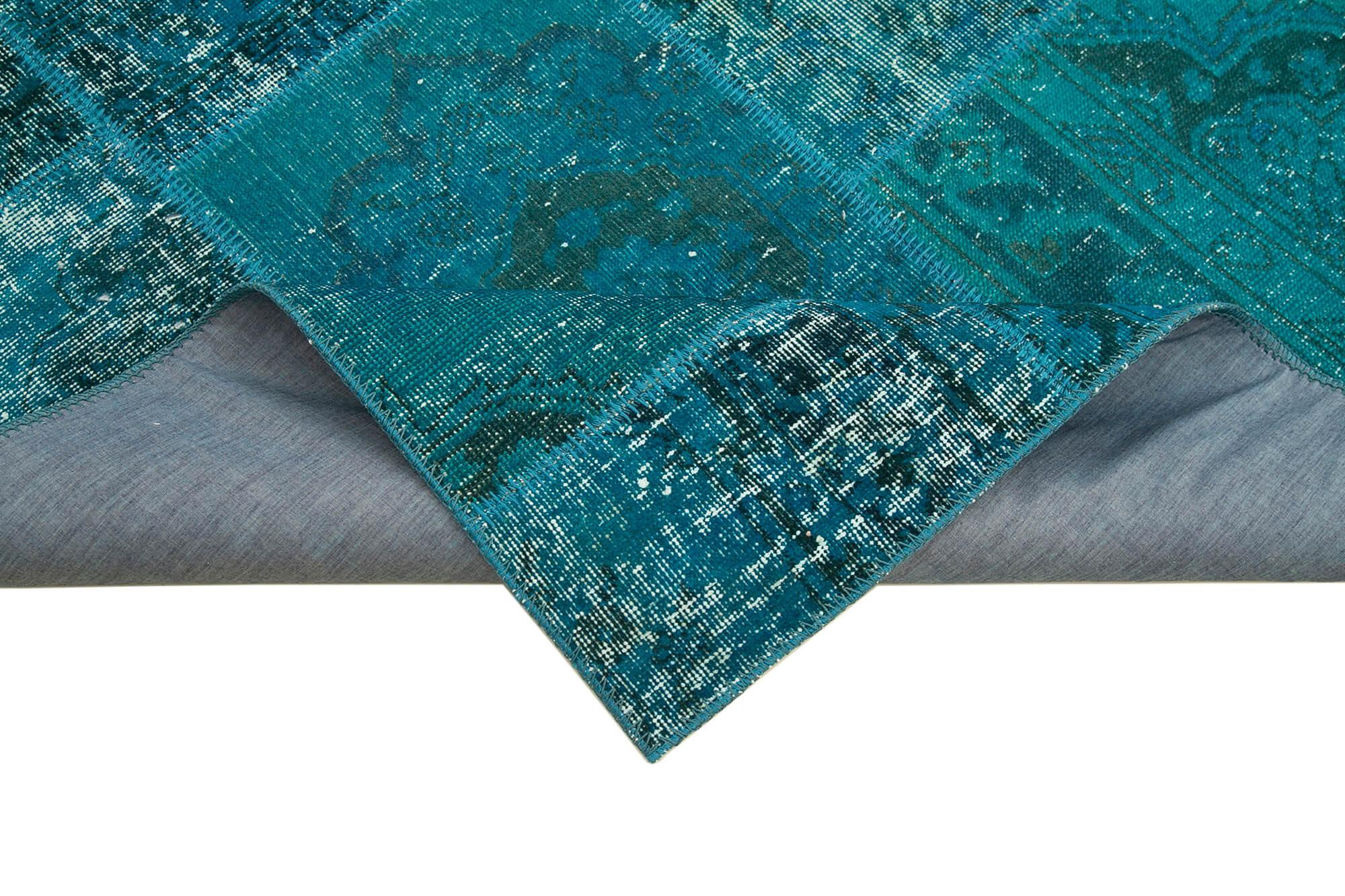 5 x 8 Turquoise Patchwork Rug - 350