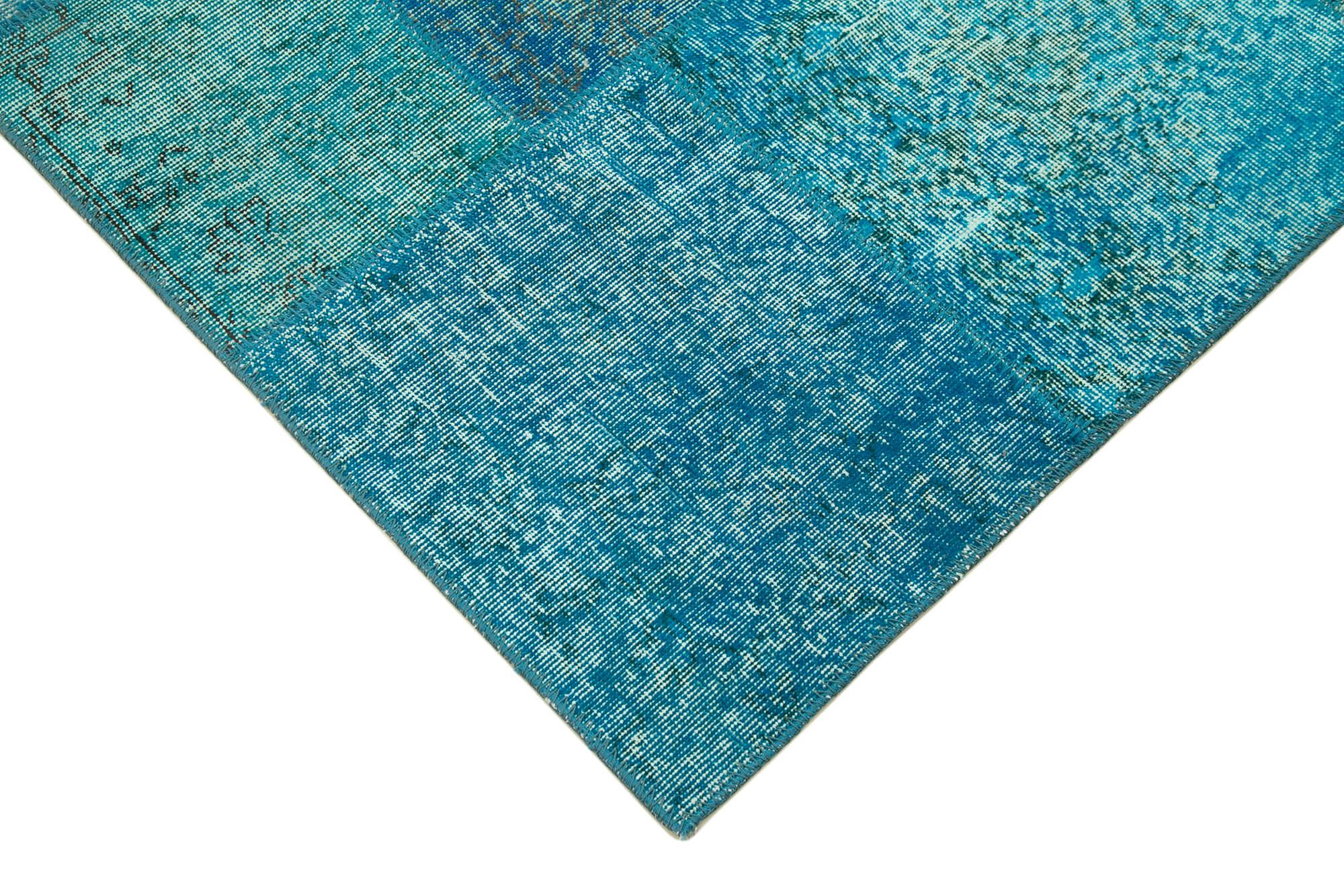 6 x 8 Turquoise Patchwork Rug - 352