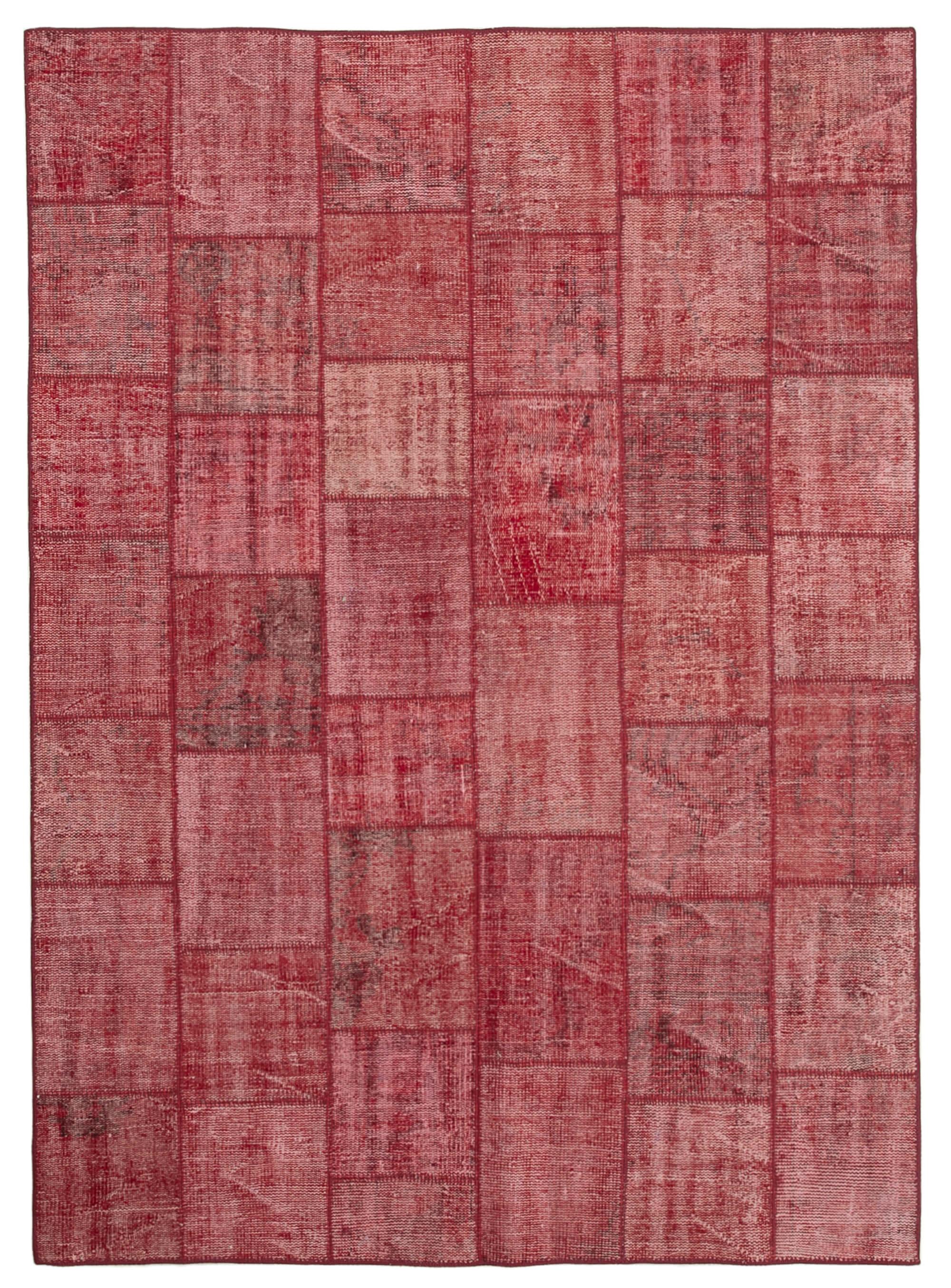 6 x 8 Red Patchwork Rug - 354