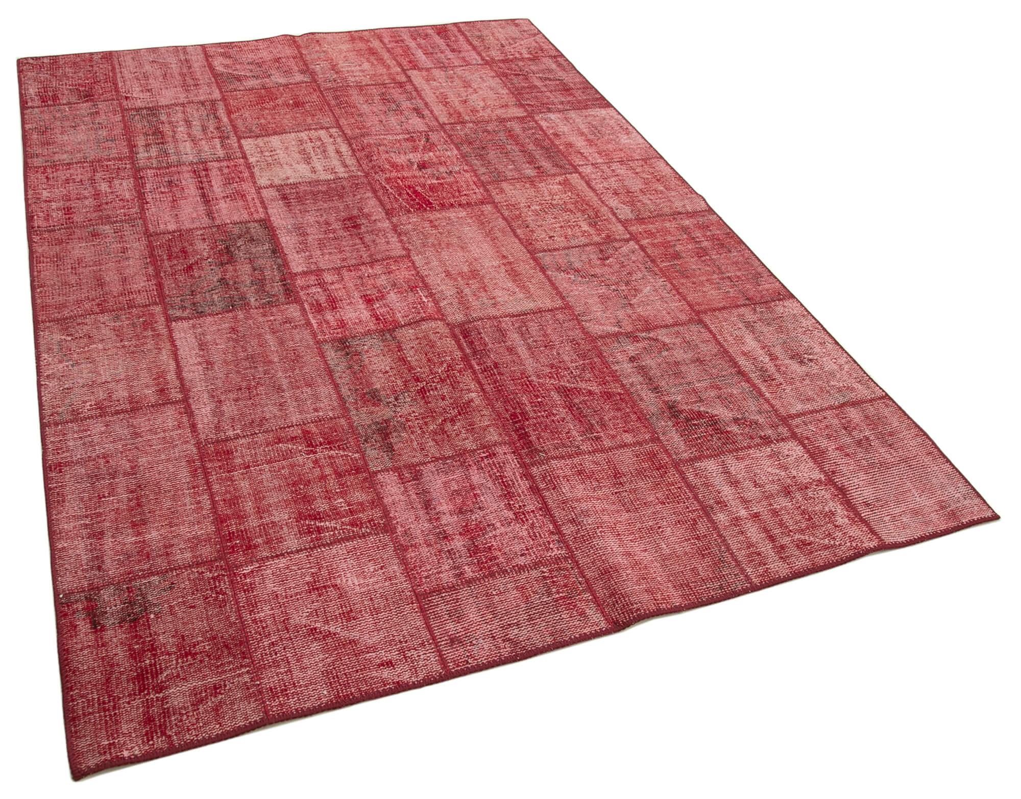 6 x 8 Red Patchwork Rug - 354