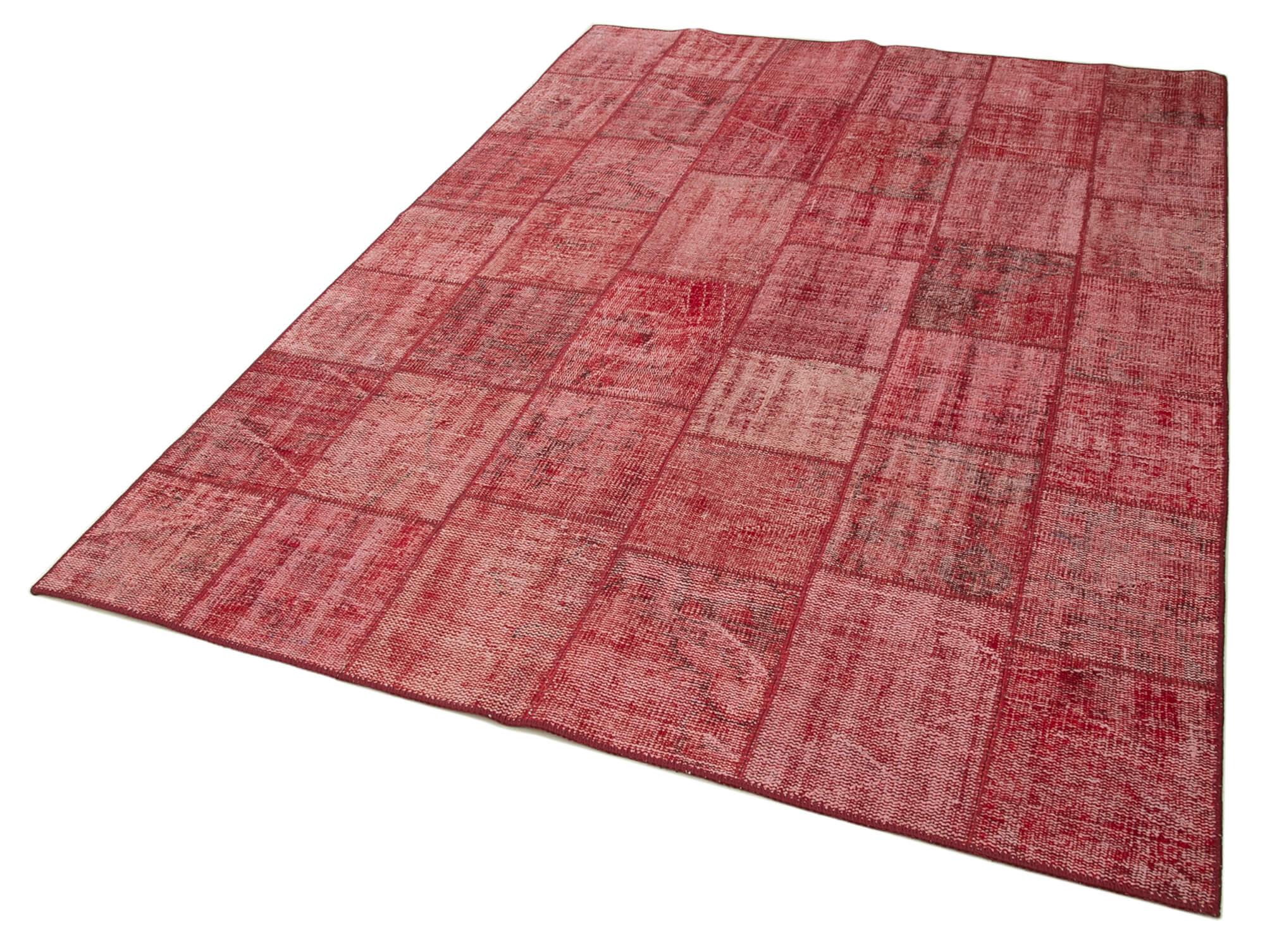 6 x 8 Red Patchwork Rug - 354