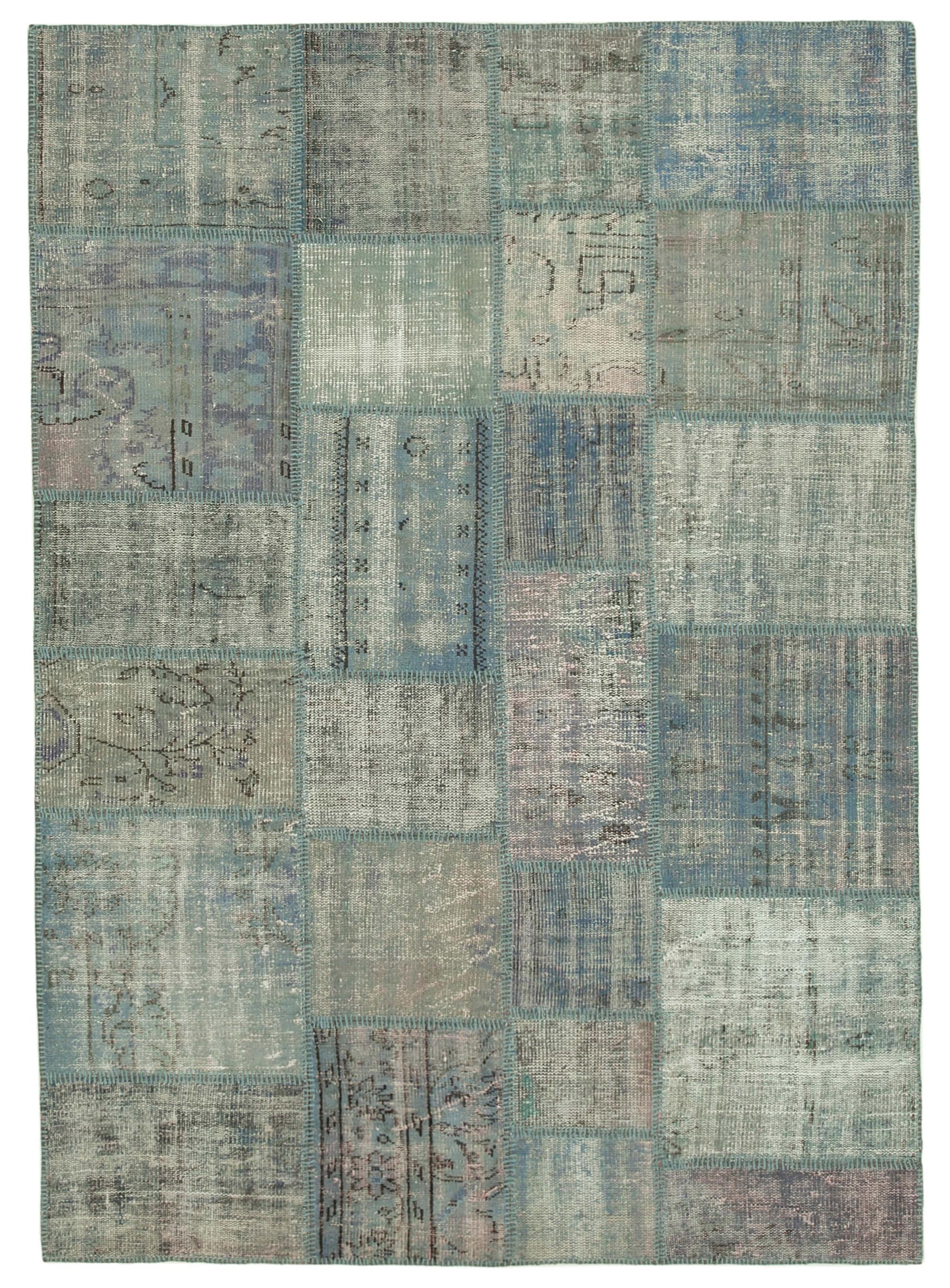 6 x 8 Blue Patchwork Rug - 355