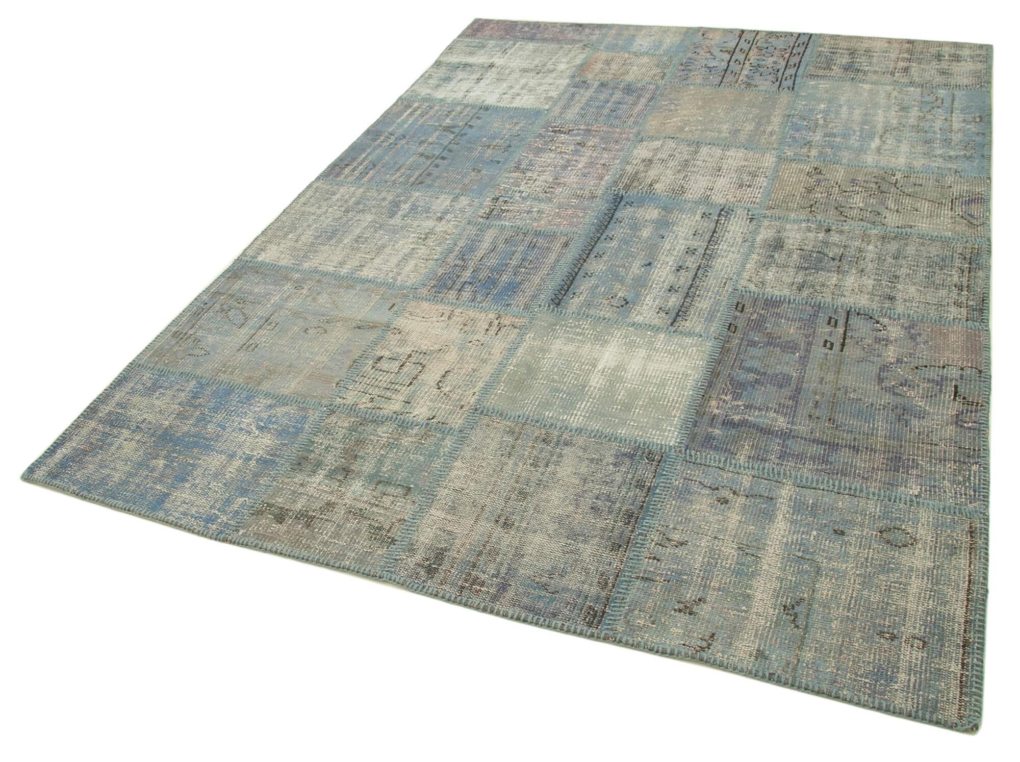 6 x 8 Blue Patchwork Rug - 355