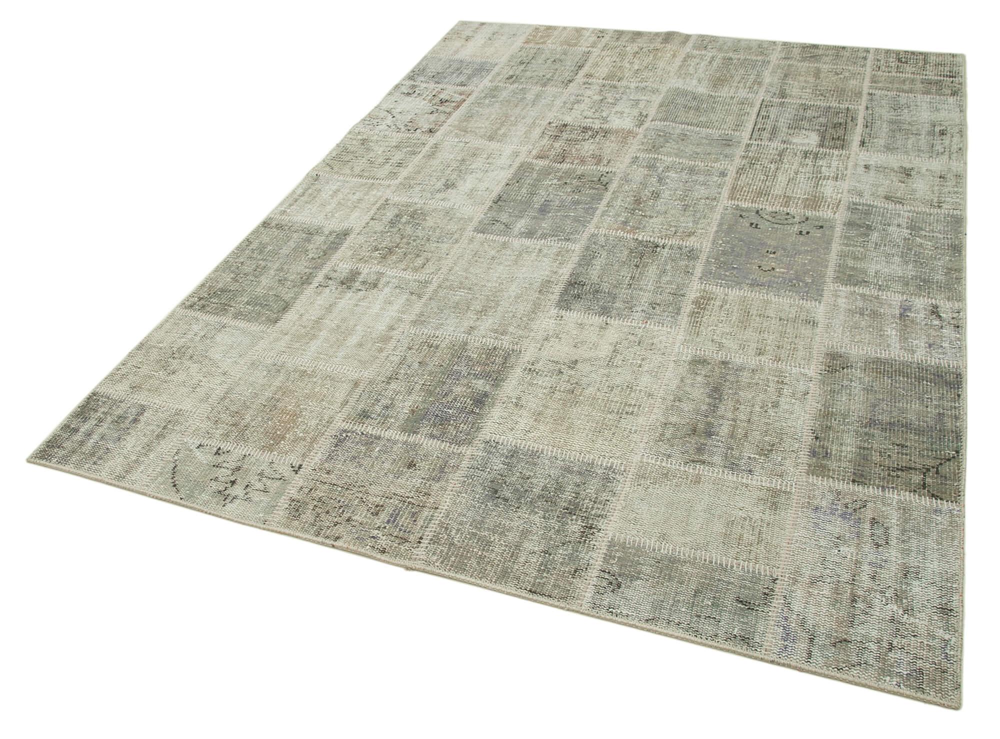 6 x 8 Grey Patchwork Rug - 359