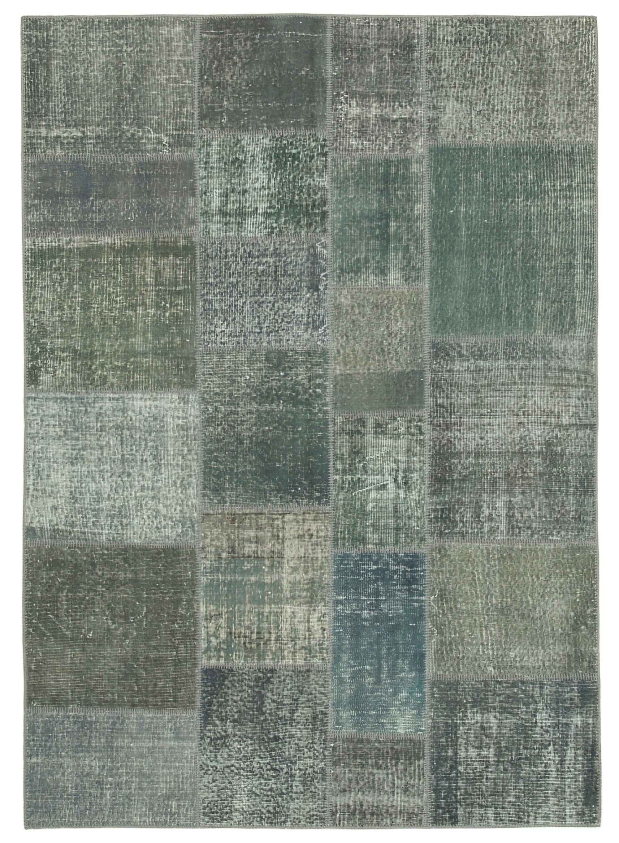 6 x 8 Grey Patchwork Rug - 610