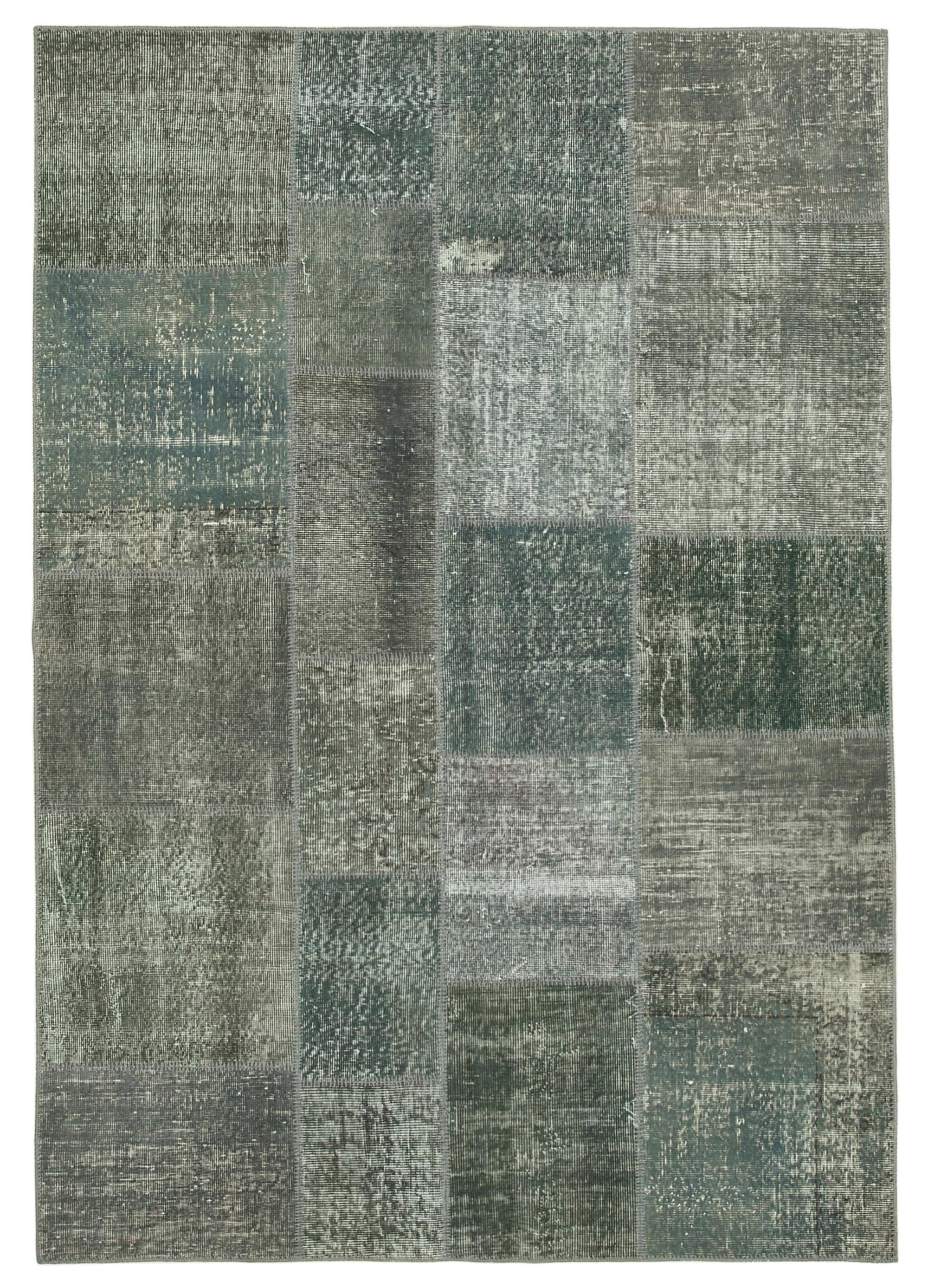 6 x 8 Grey Patchwork Rug - 611