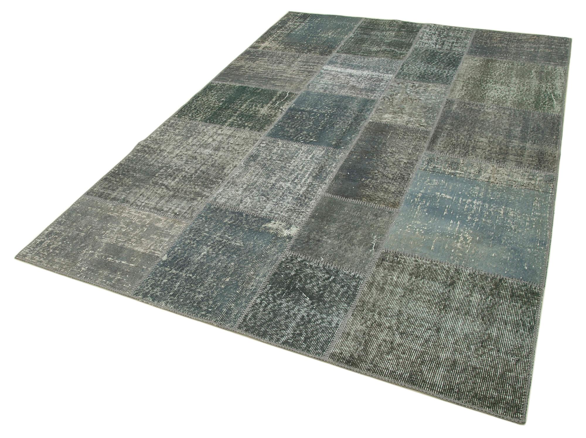 6 x 8 Grey Patchwork Rug - 611