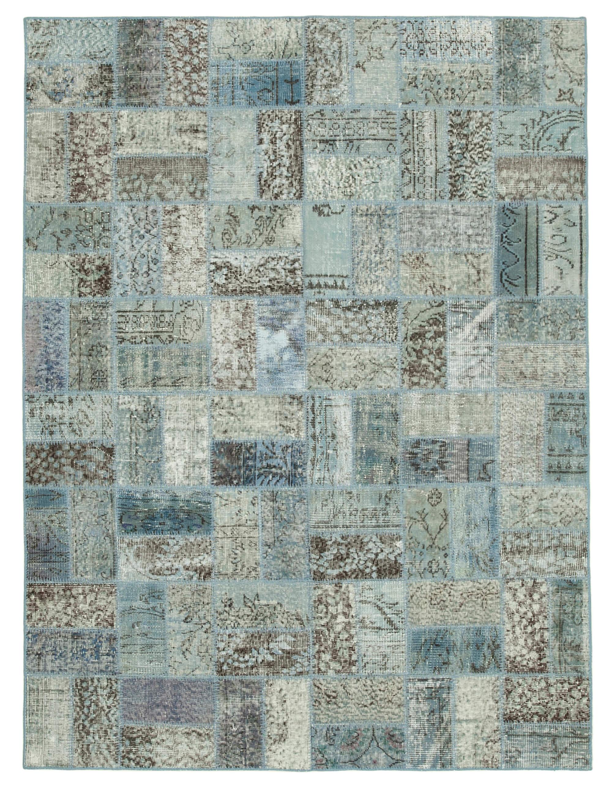 6 x 8 Blue Patchwork Rug - 618