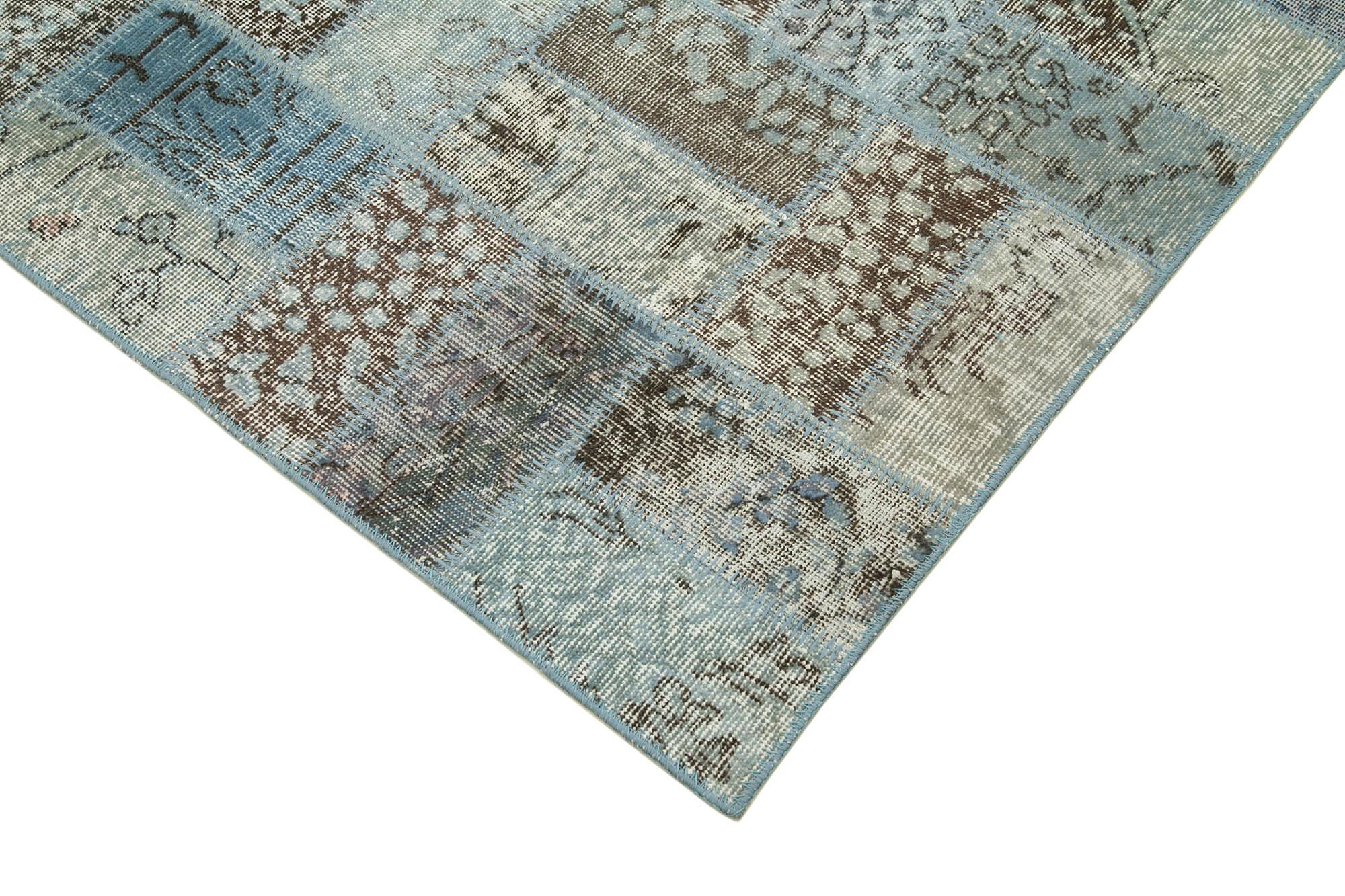 6 x 8 Blue Patchwork Rug - 618